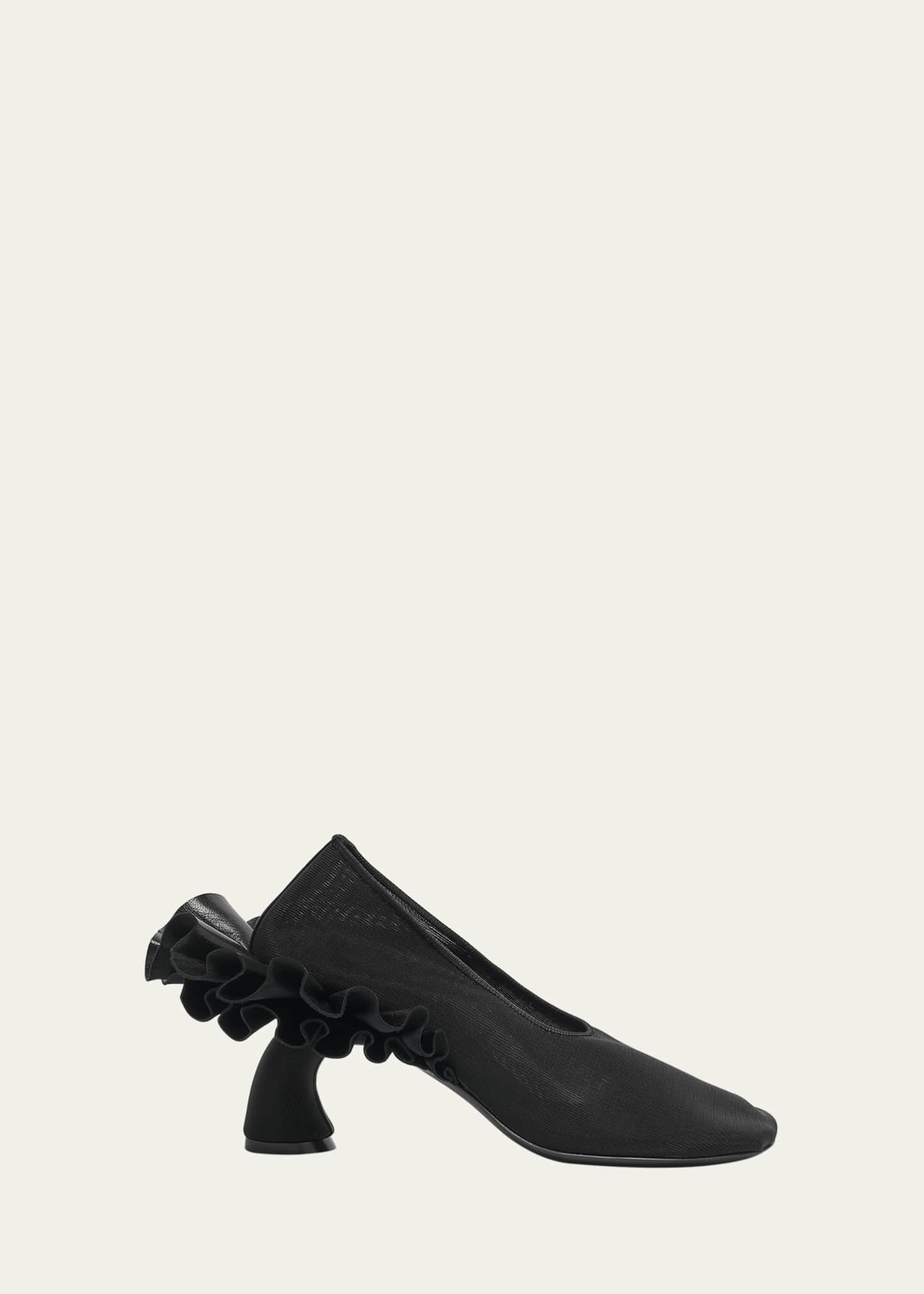 Dries Van Noten Virgo Mesh Ruffle Pumps Image 1 of 3