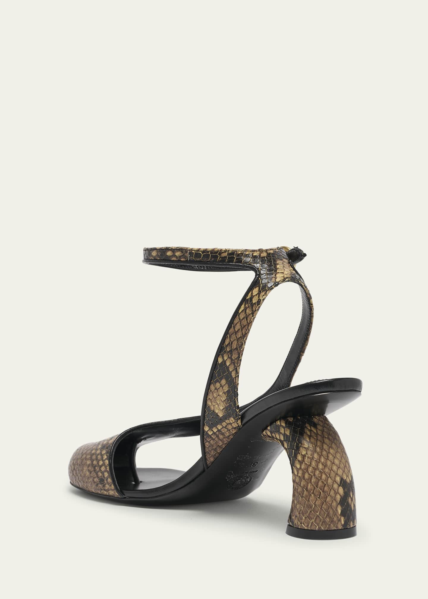 Dries Van Noten Virgo Snake-Embossed Asymmetrical Sandals Image 2 of 3