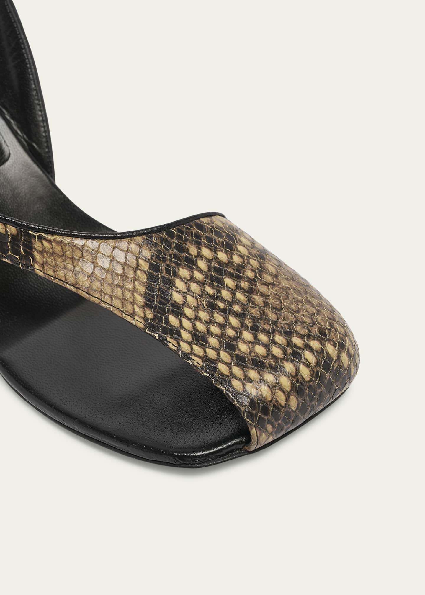 Dries Van Noten Virgo Snake-Embossed Asymmetrical Sandals Image 3 of 3