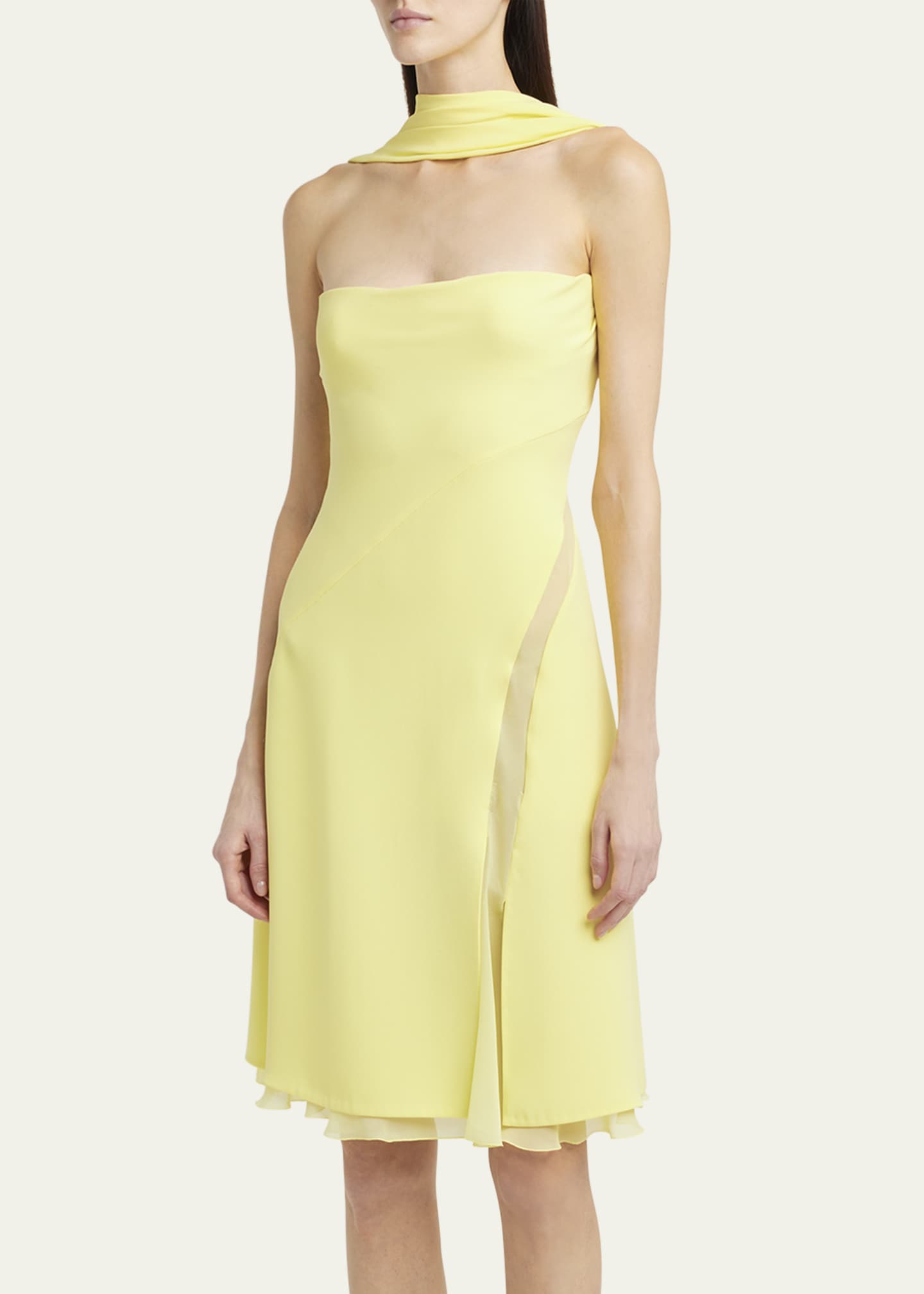 Versace Halter Silk Cady Mini Cocktail Dress Image 4 of 5