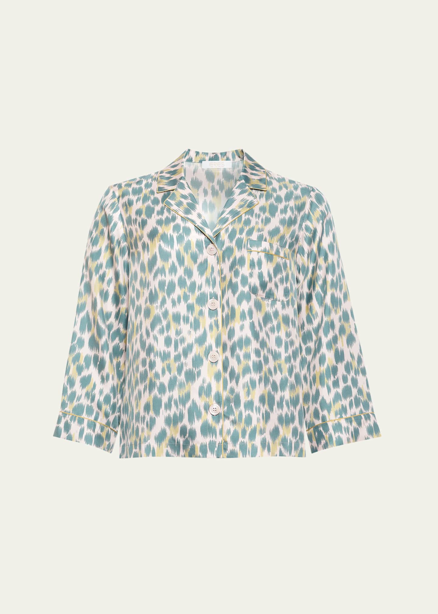 Eres Jaguar-Print Silk Shirt Image 1 of 4