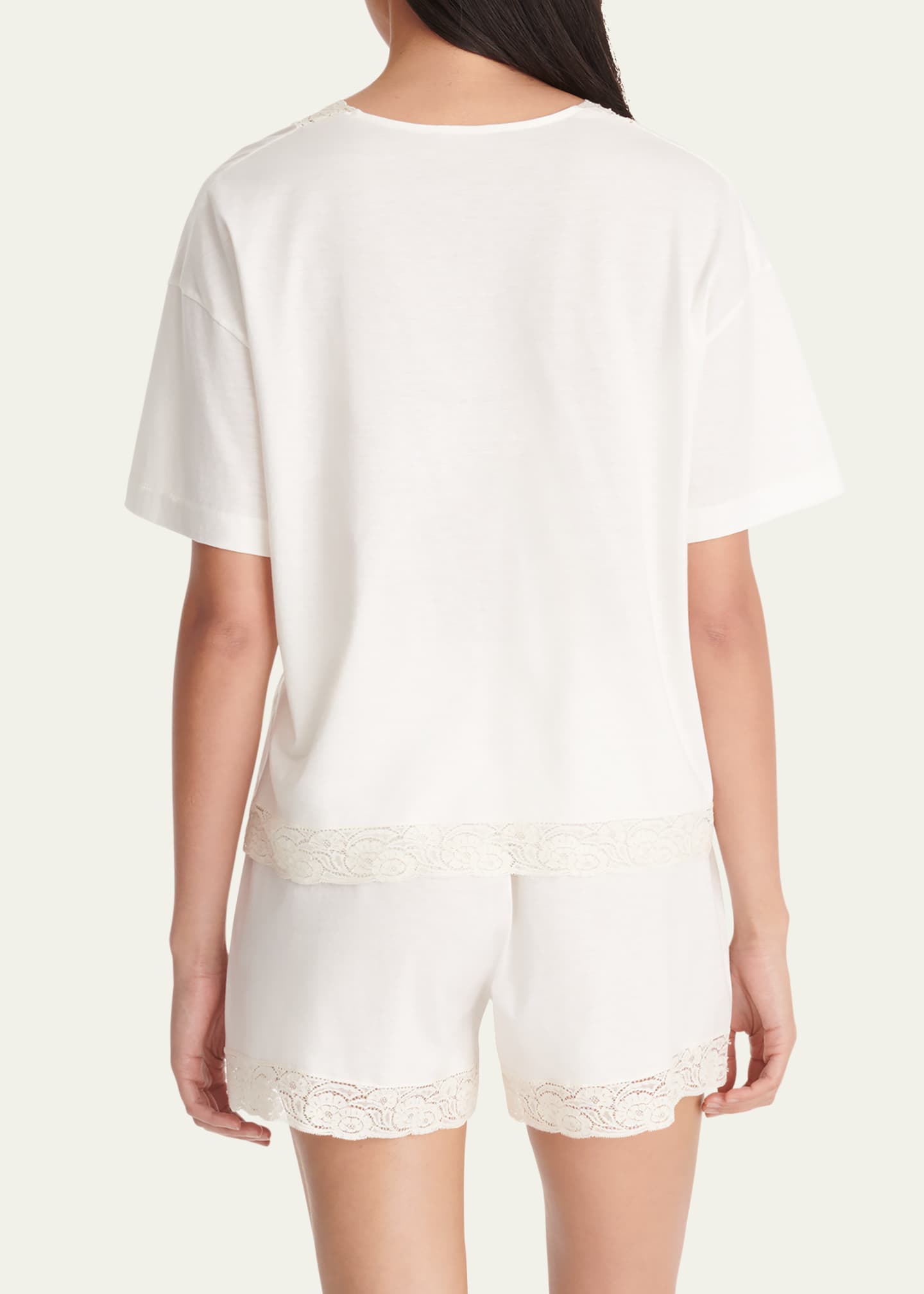 Eres Mineral Lace-Trim Cotton Shorts Image 3 of 4
