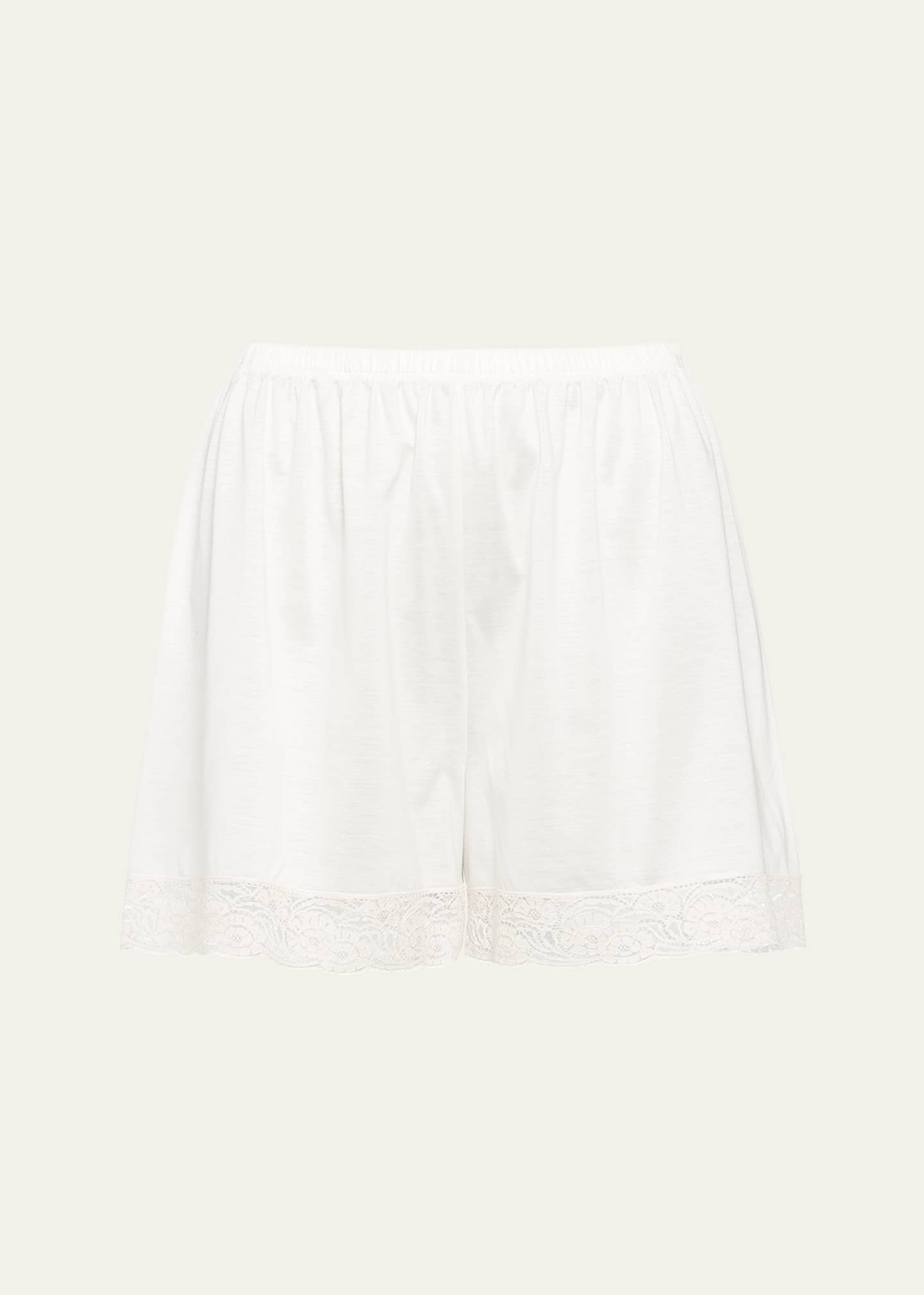 Eres Mineral Lace-Trim Cotton Shorts Image 1 of 4