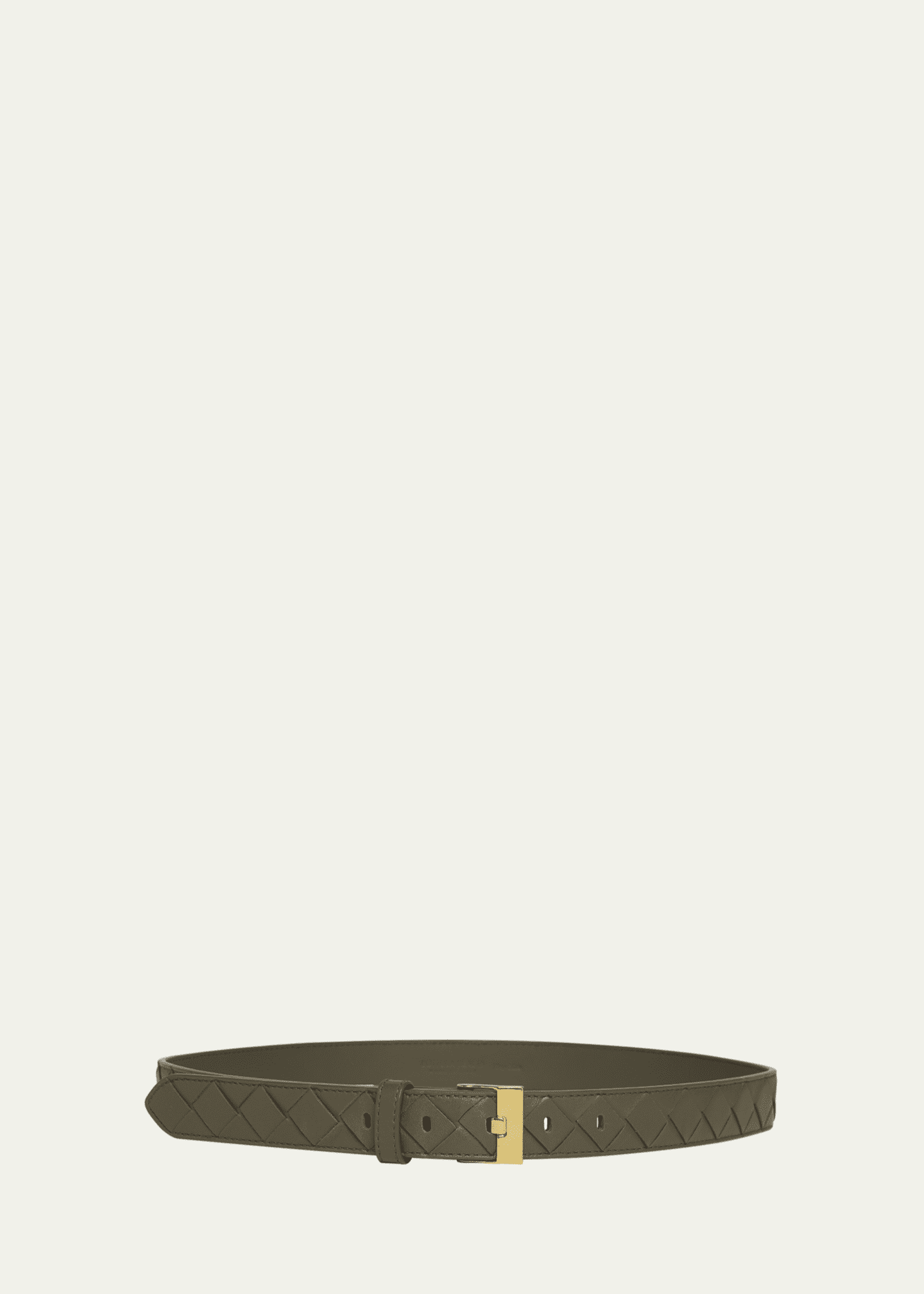 Bottega Veneta Watch-Buckle Intrecciato Leather Belt