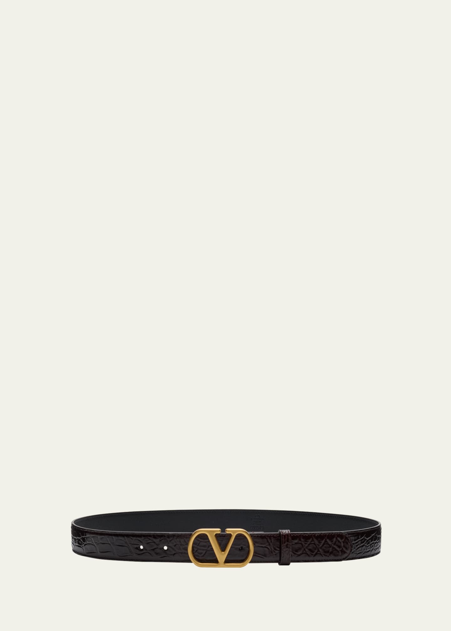 Valentino Garavani VLogo Signature Crocodile Belt, 30mm - Bergdorf