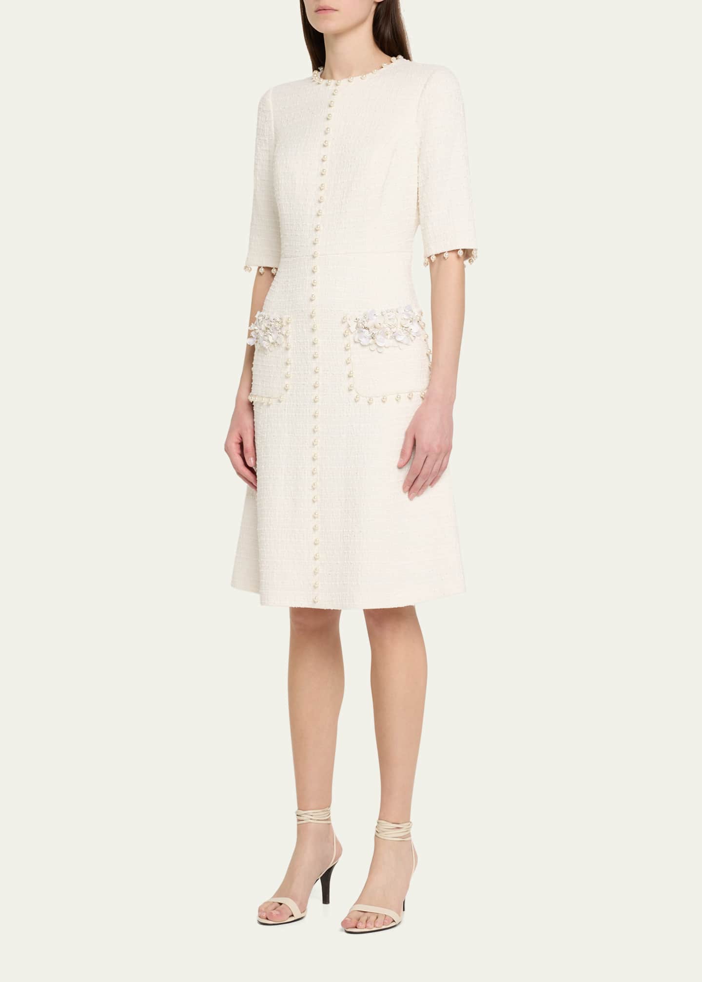 Rickie Freeman for Teri Jon Bead-Embellished Boucle Dress Image 4 of 5