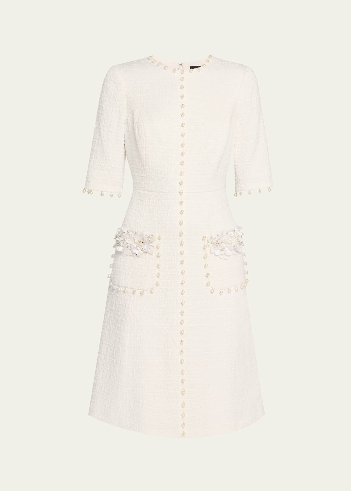 Rickie Freeman for Teri Jon Bead-Embellished Boucle Dress Image 1 of 5