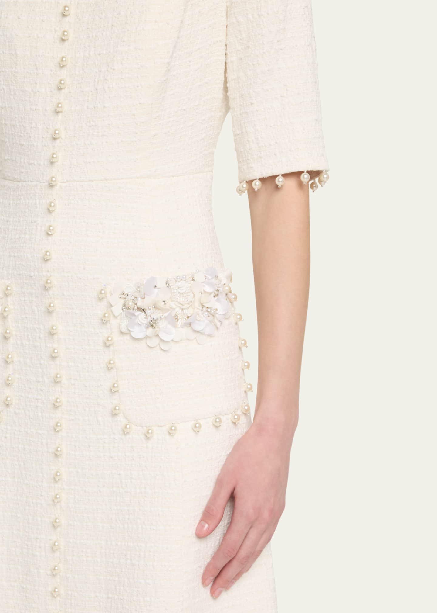 Rickie Freeman for Teri Jon Bead-Embellished Boucle Dress Image 5 of 5