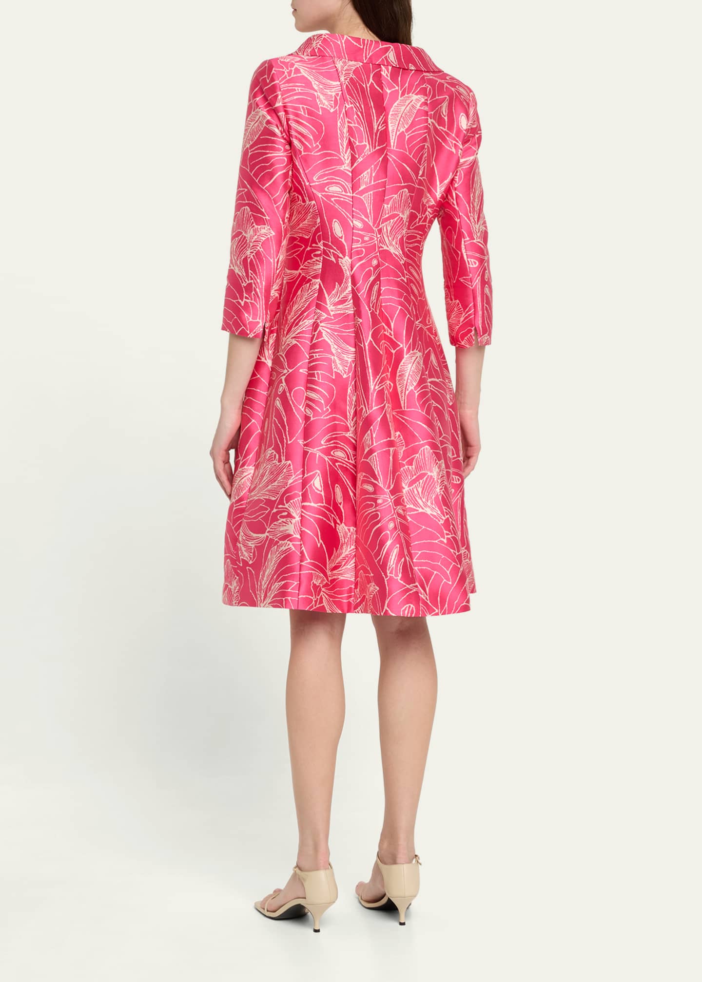 Rickie Freeman for Teri Jon Botanical Jacquard Coat Dress Image 3 of 5