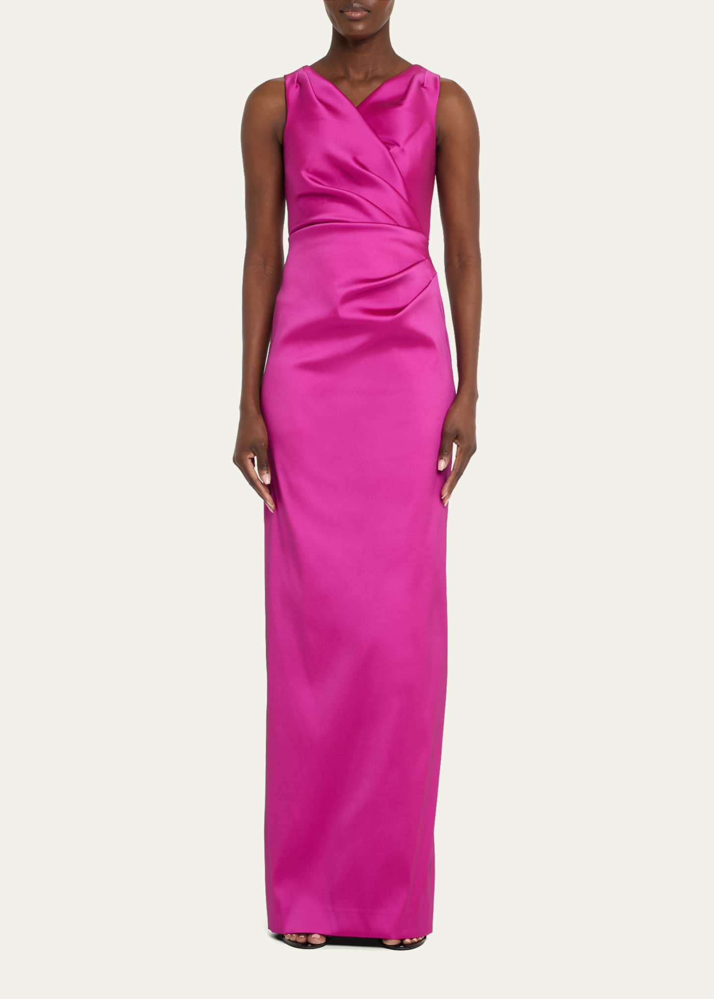 Rickie Freeman for Teri Jon Ruched Mikado Column Gown Image 2 of 5