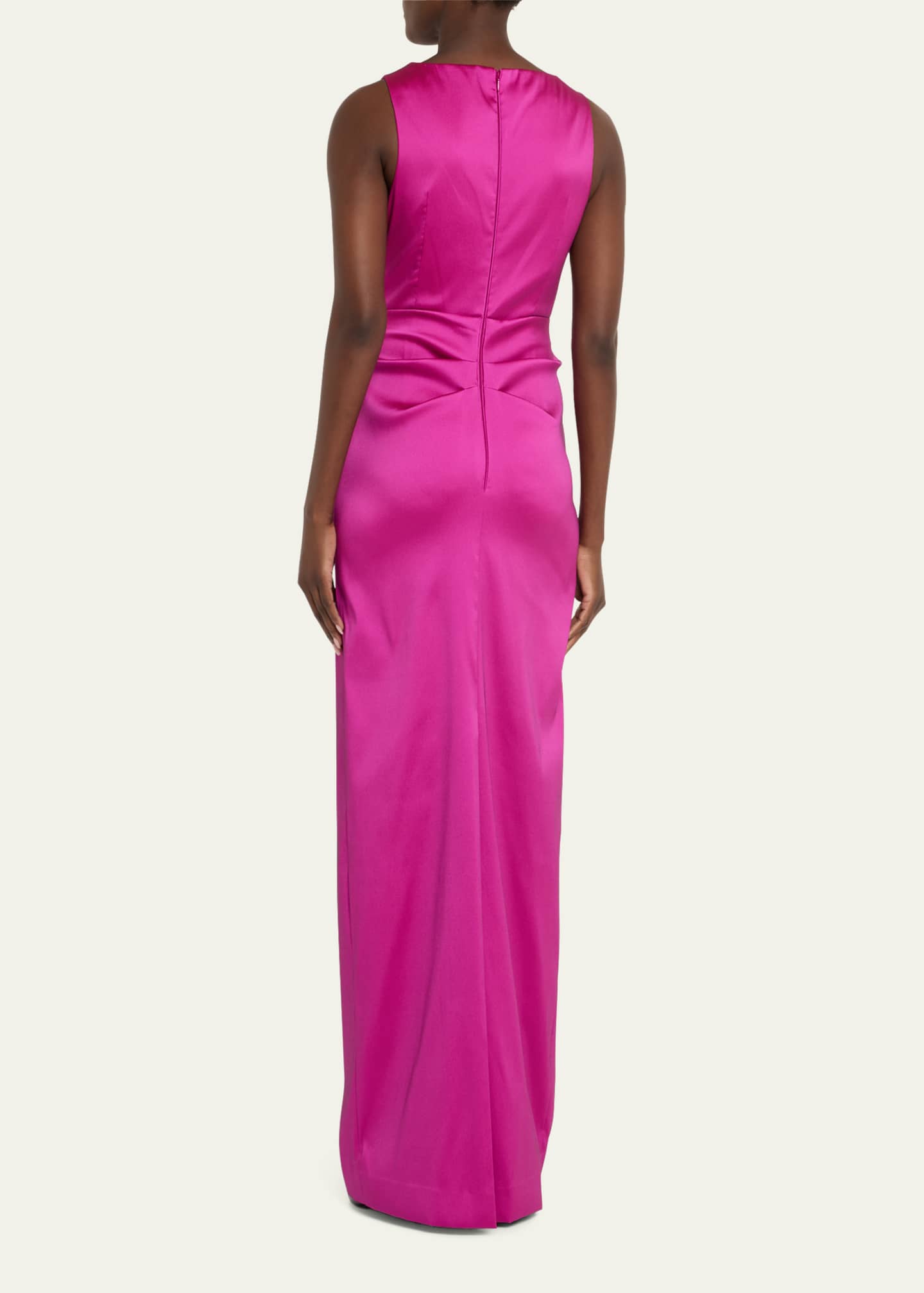 Rickie Freeman for Teri Jon Ruched Mikado Column Gown Image 3 of 5