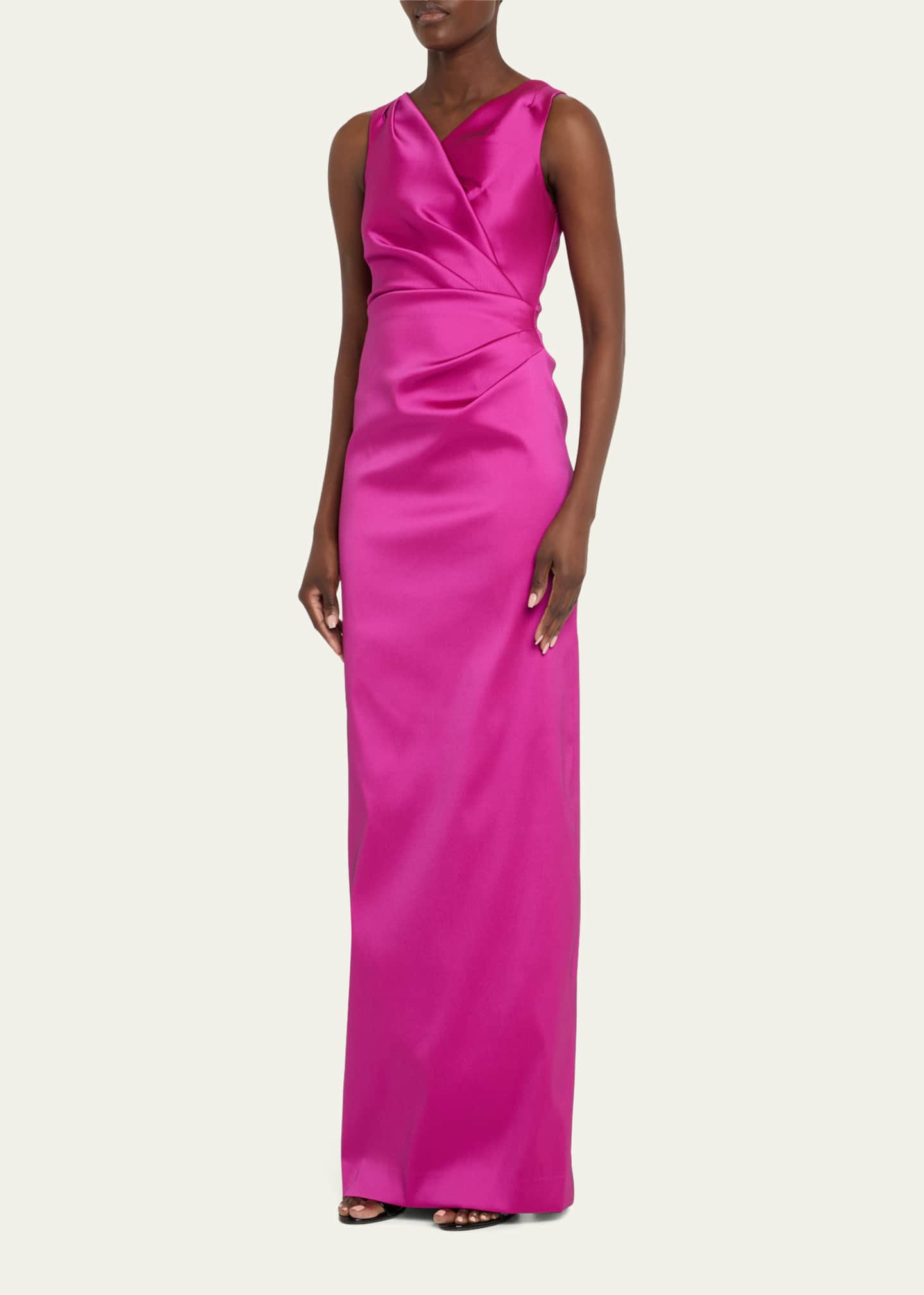 Rickie Freeman for Teri Jon Ruched Mikado Column Gown Image 4 of 5