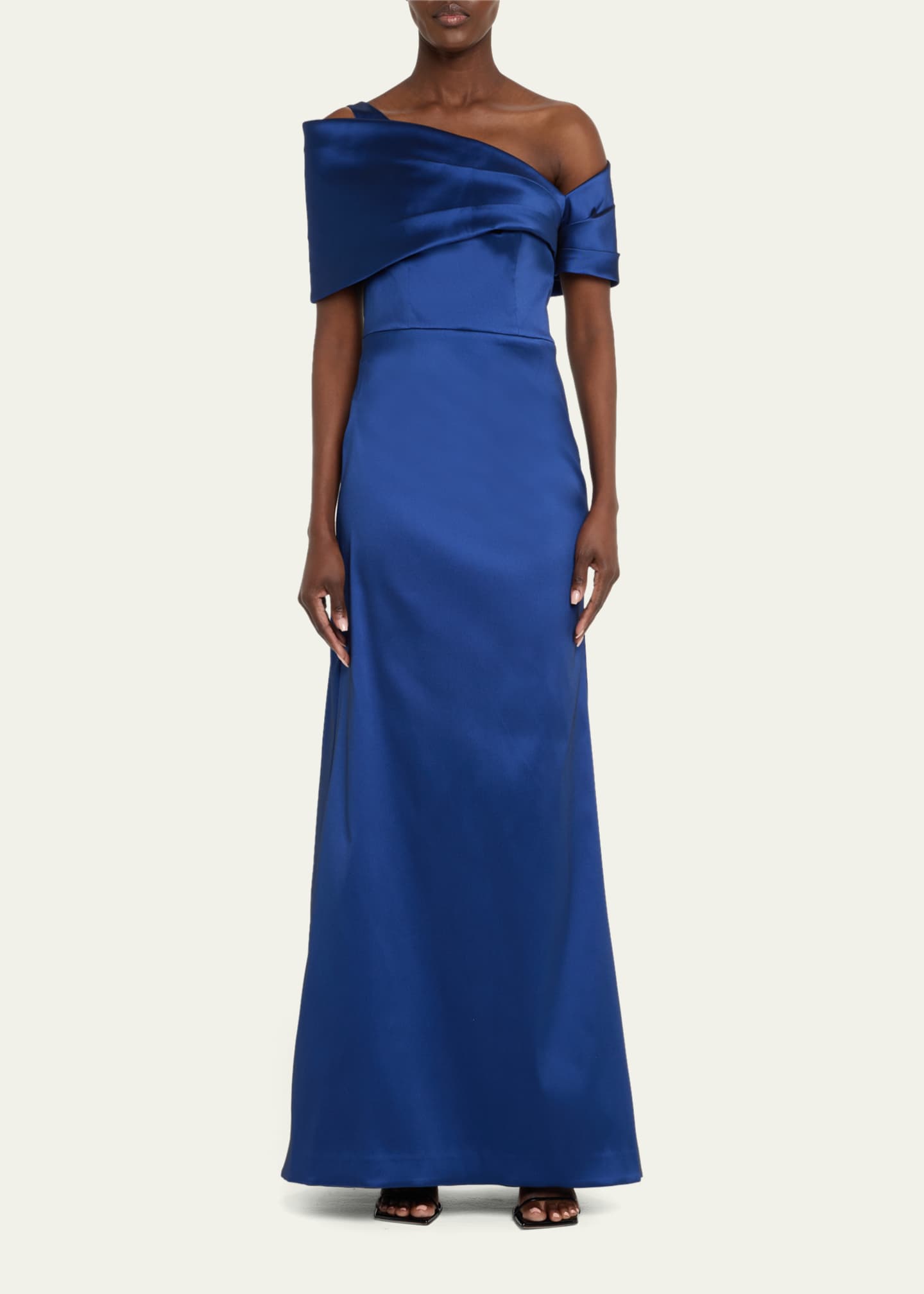 Rickie Freeman for Teri Jon One-Shoulder Stretch Mikado Gown Image 2 of 5