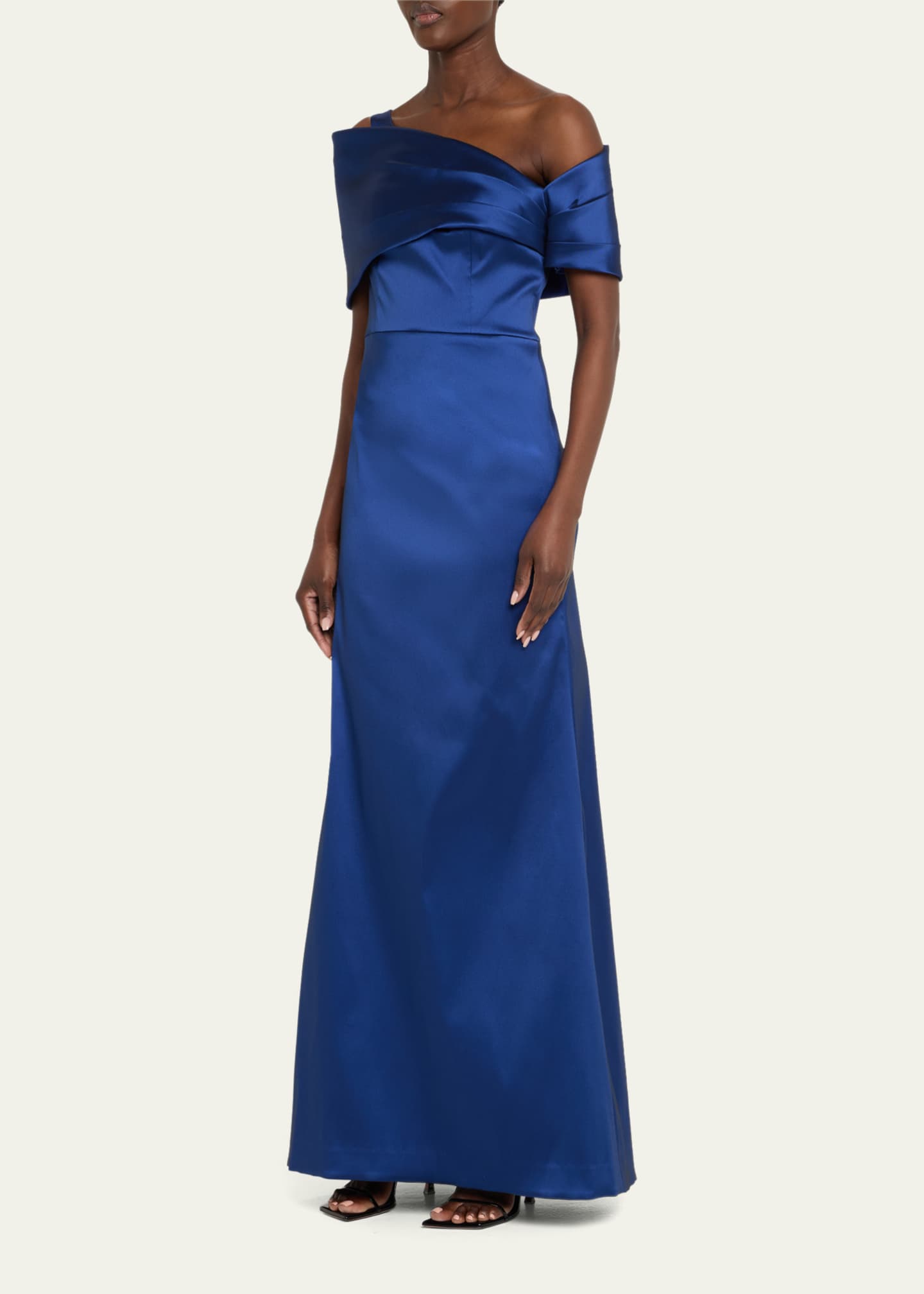 Rickie Freeman for Teri Jon One-Shoulder Stretch Mikado Gown Image 4 of 5
