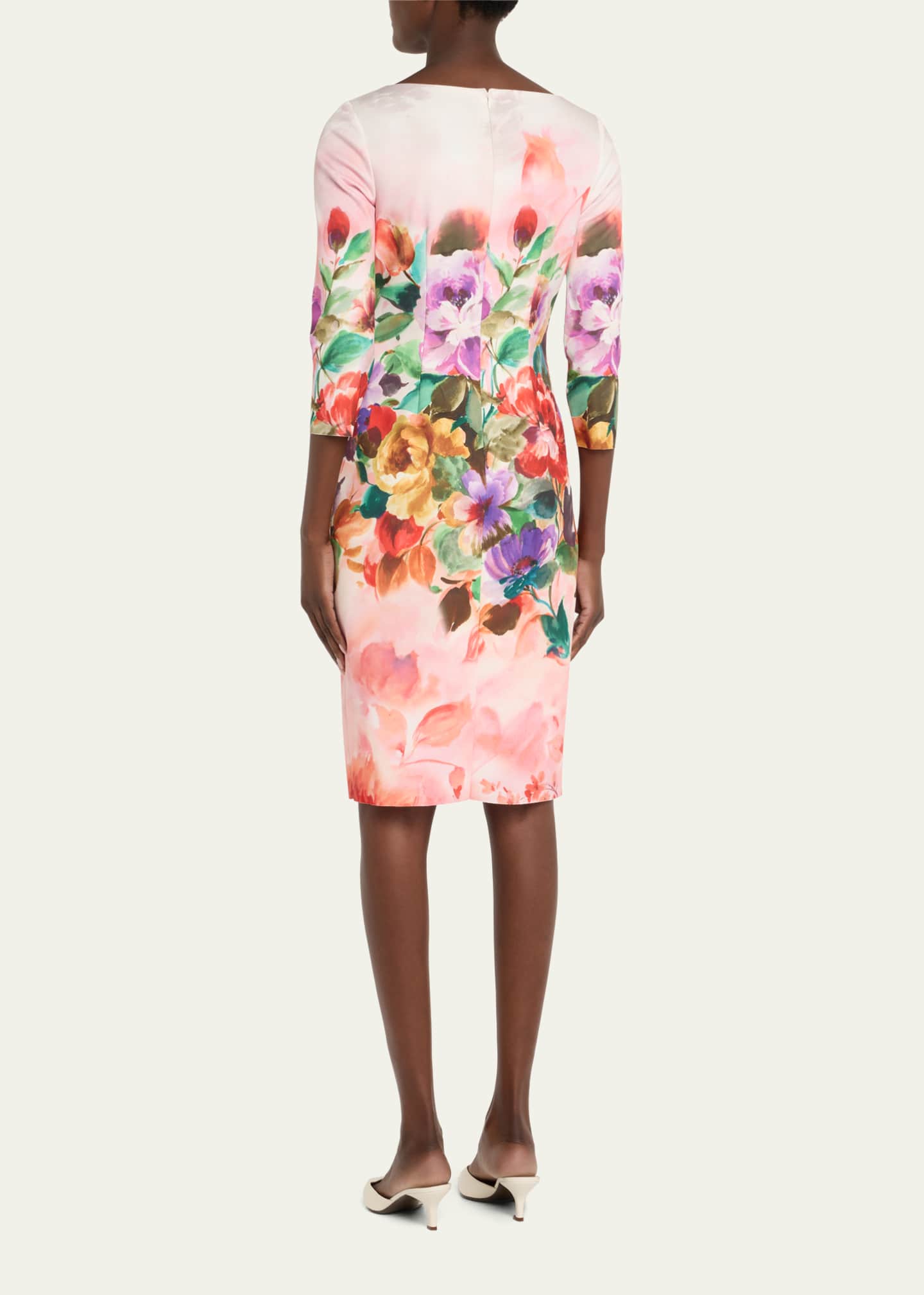Bodycon Floral-Print Scuba Dress - Thumbnail 3