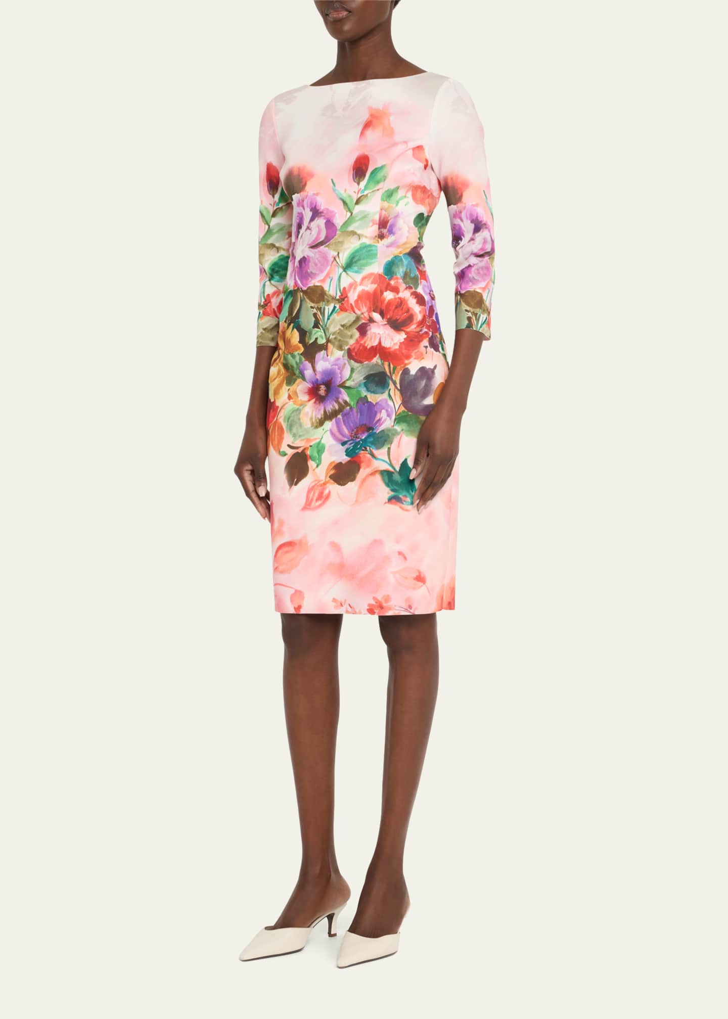 Bodycon Floral-Print Scuba Dress - Thumbnail 4