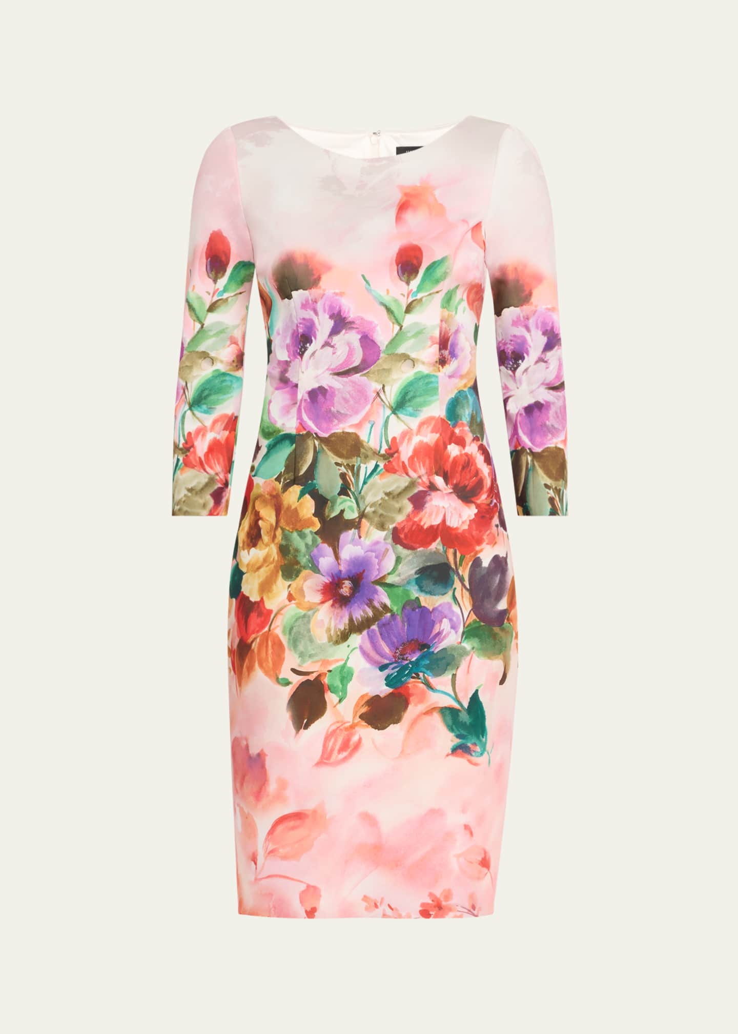 Bodycon Floral-Print Scuba Dress - Thumbnail 1
