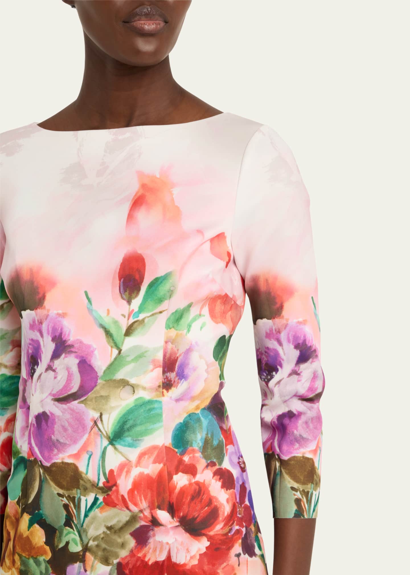 Bodycon Floral-Print Scuba Dress - Thumbnail 5