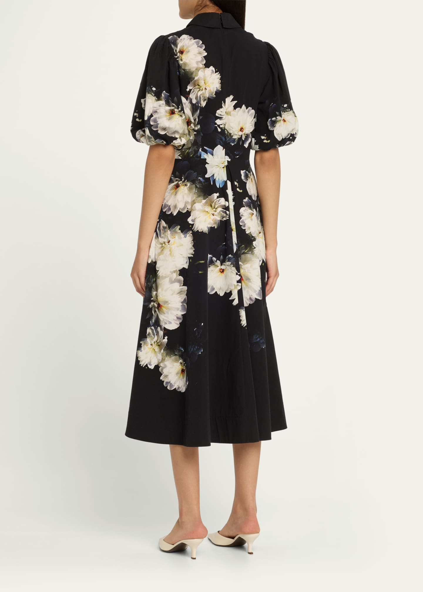 Rickie Freeman for Teri Jon Floral-Print Cotton Midi Shirtdress Image 3 of 5
