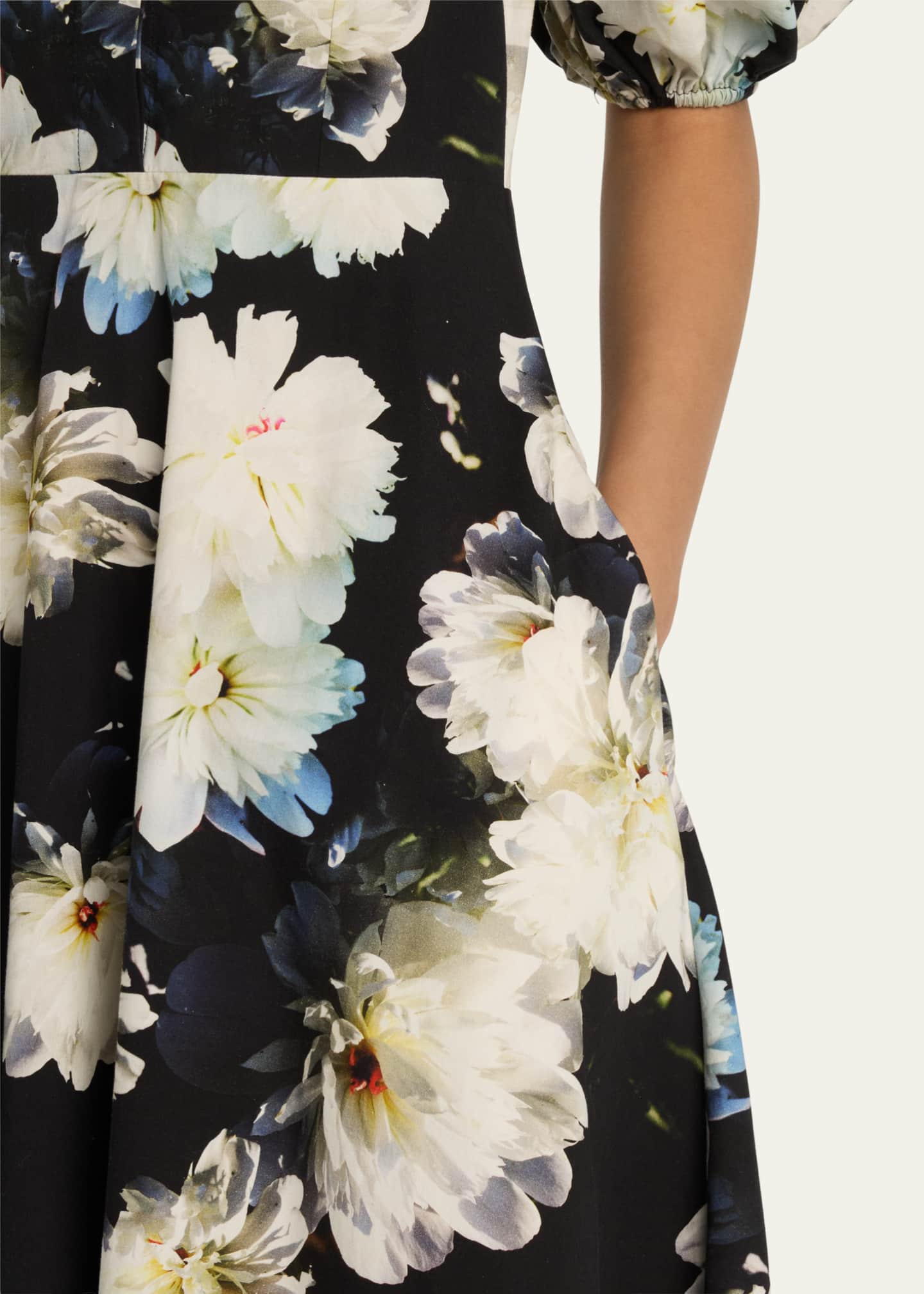 Rickie Freeman for Teri Jon Floral-Print Cotton Midi Shirtdress Image 5 of 5