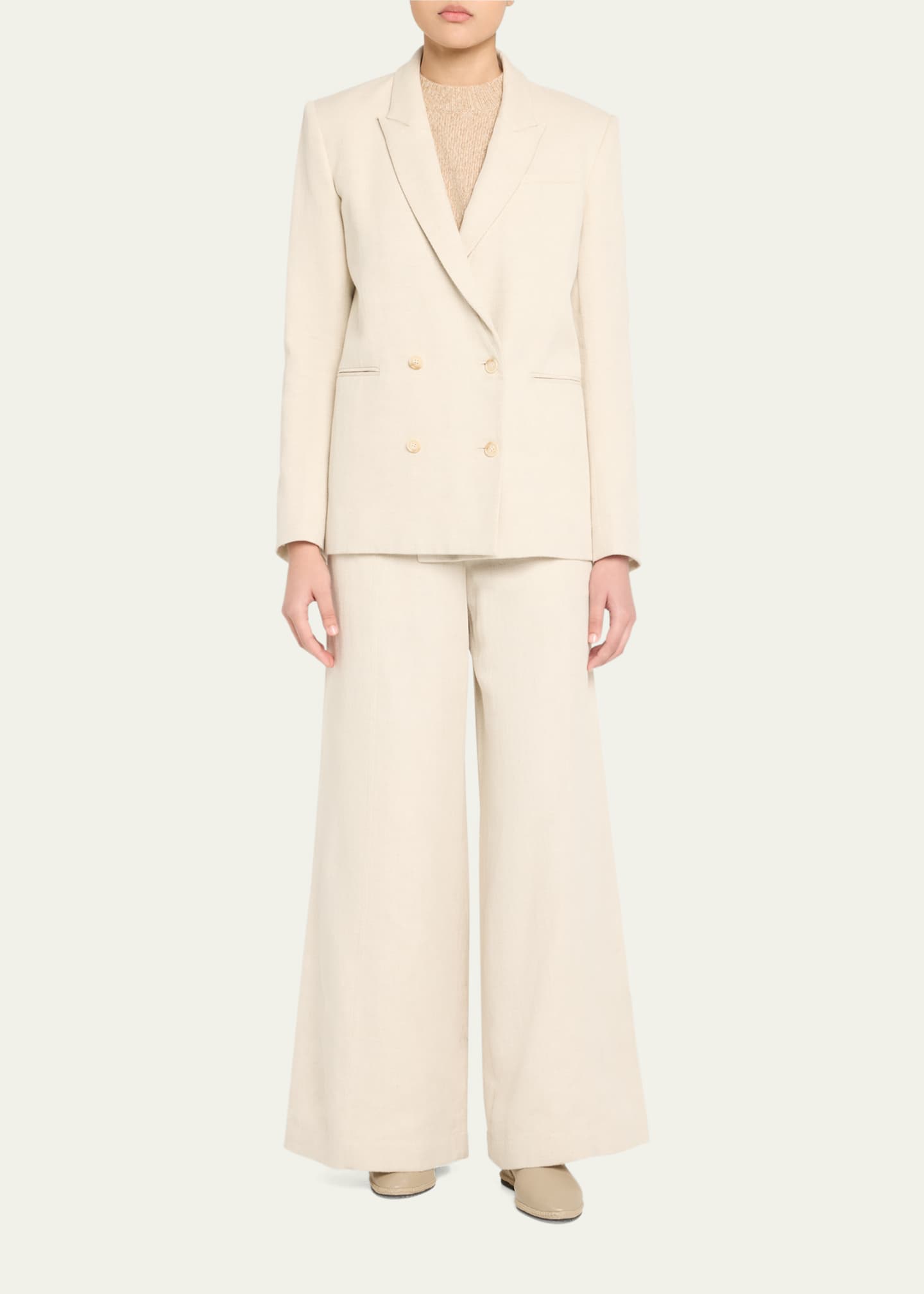 TWP Demie Cotton-Linen Twill Pants Image 2 of 5