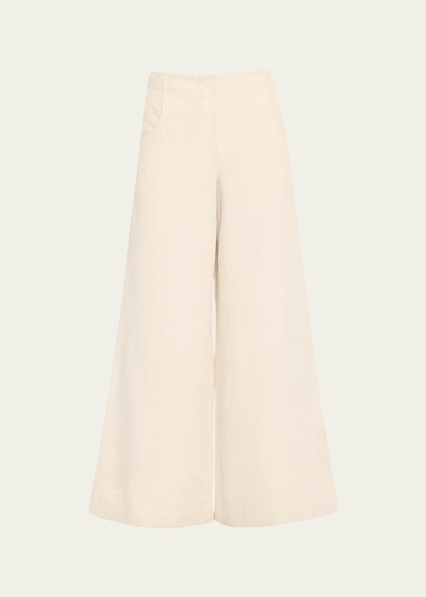 TWP Demie Cotton-Linen Twill Pants Image 1 of 5