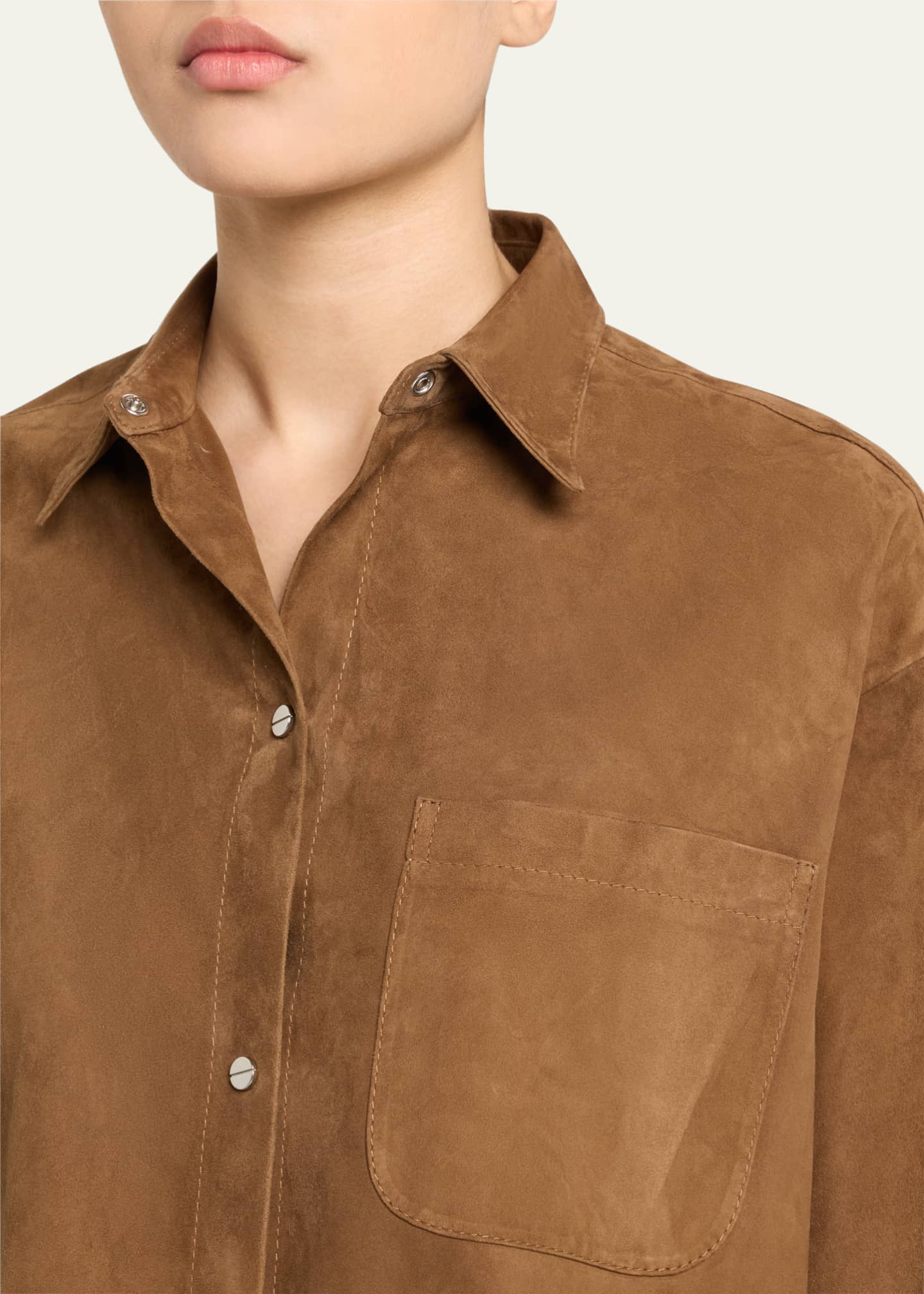 TWP Little Big Joe Suede Button-Front Shirt Image 5 of 5