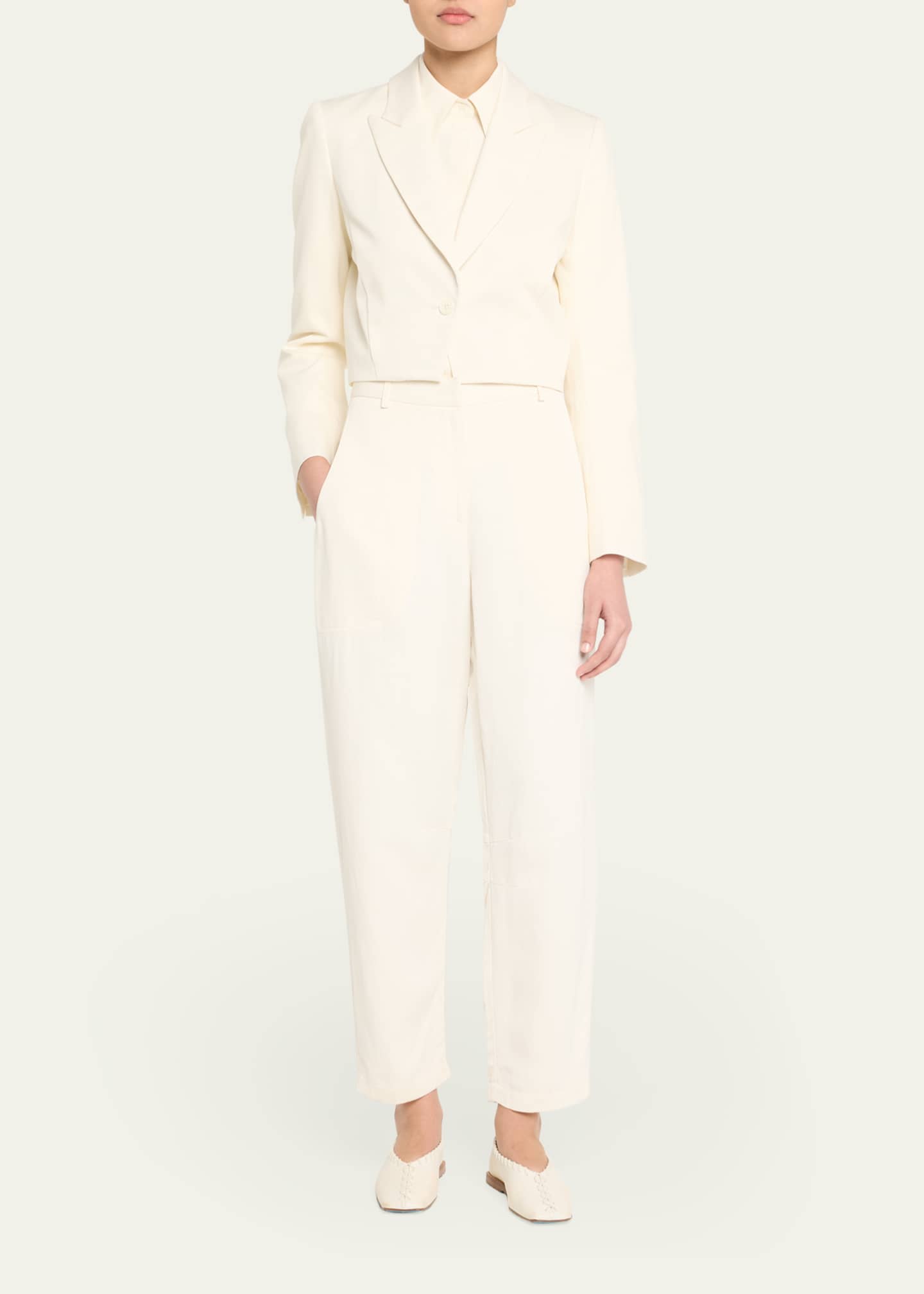 TWP Cotton Tux Wool Blazer with Pleat Placket Image 2 of 5