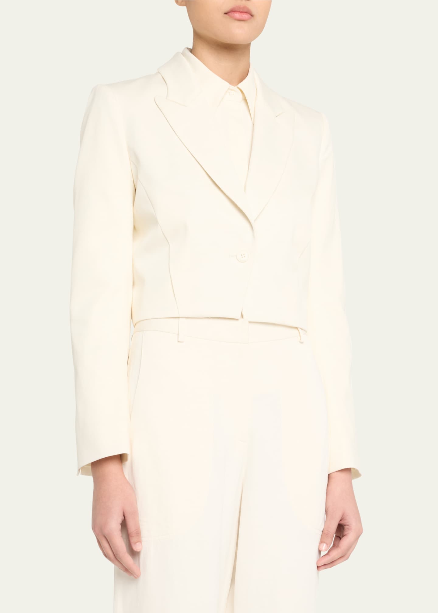 TWP Cotton Tux Wool Blazer with Pleat Placket Image 4 of 5