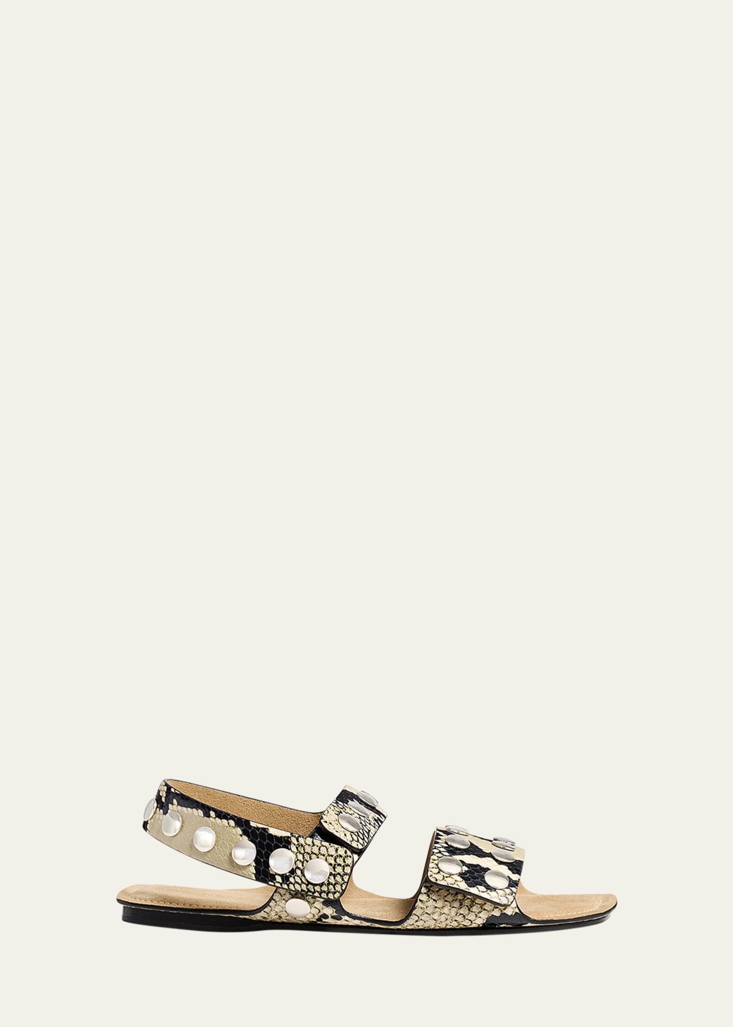 Khaite Boden Studded Leather Flat Sandals Image 1 of 5