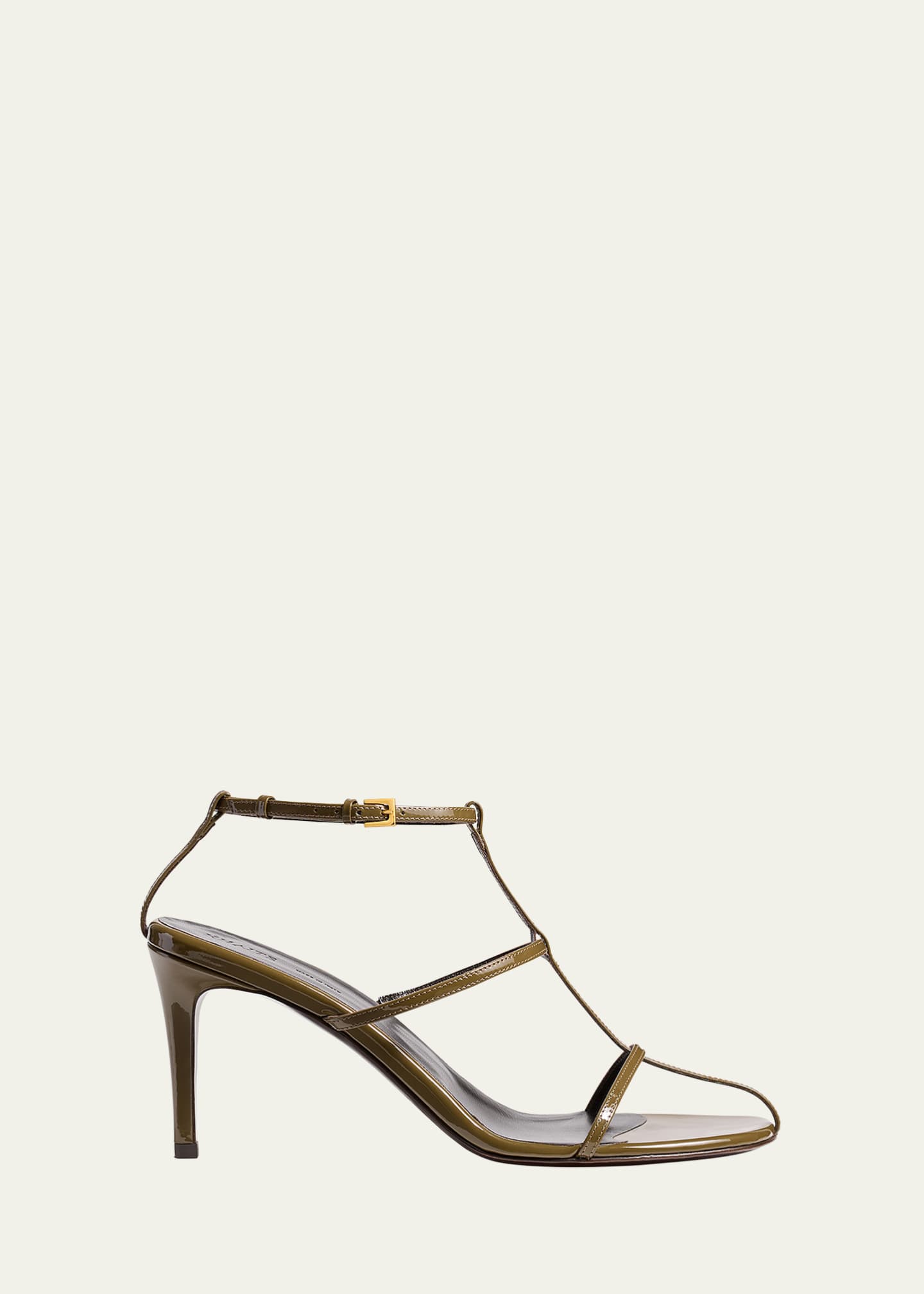 Khaite Leather T-Strap Sandals