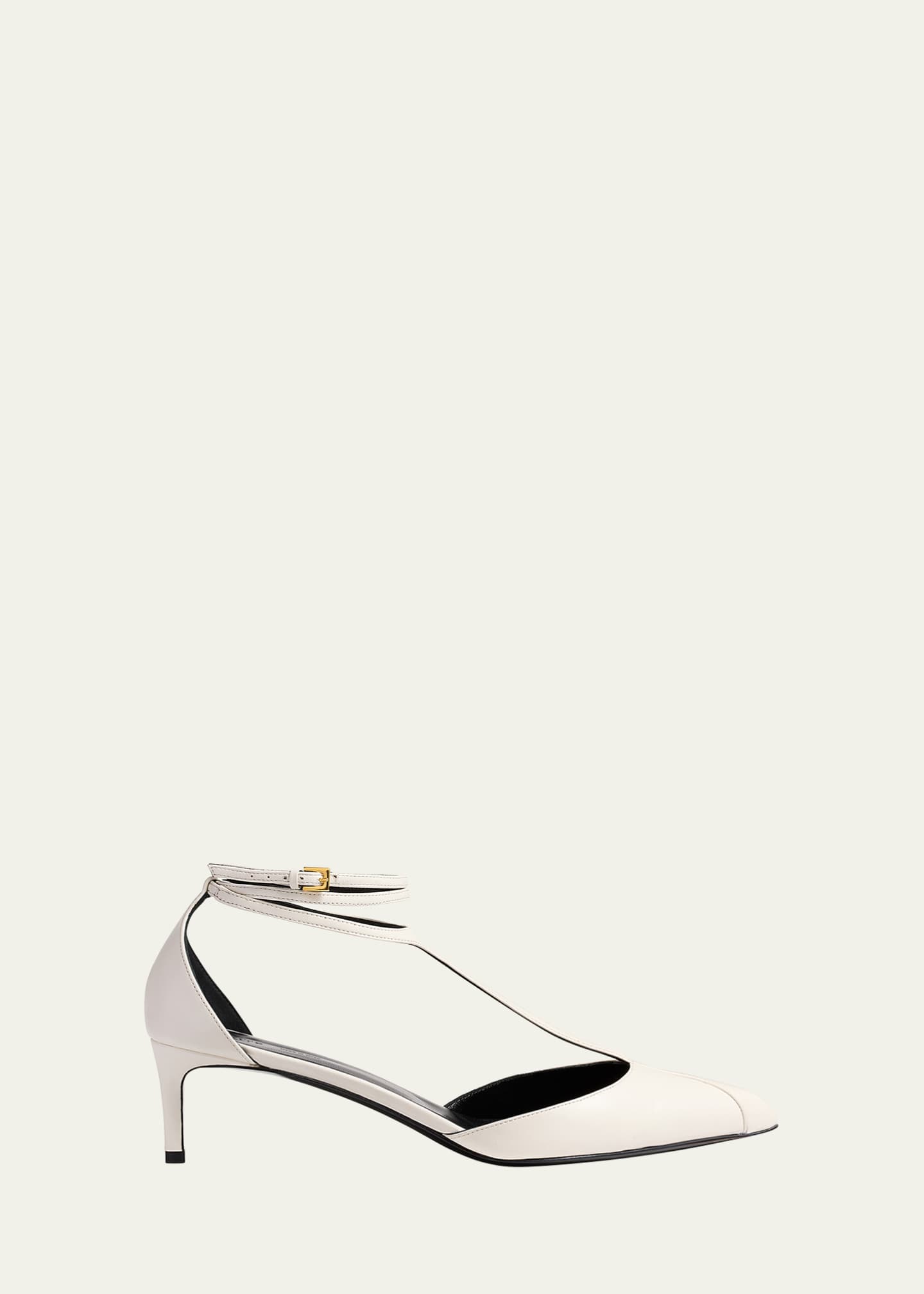 Khaite Mia Leather Kitten-Heel Pumps