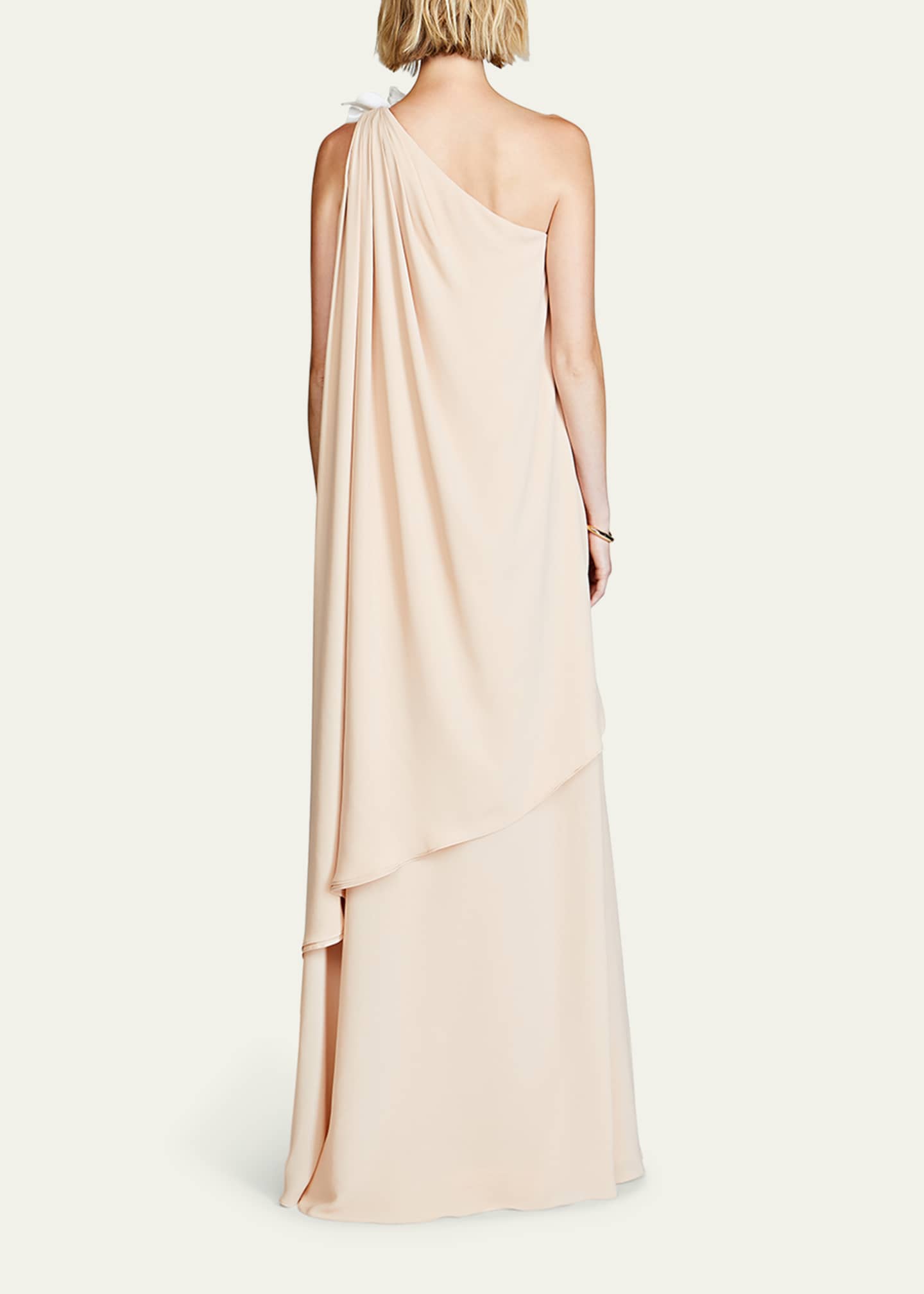 Solena One-Shoulder Georgette Gown