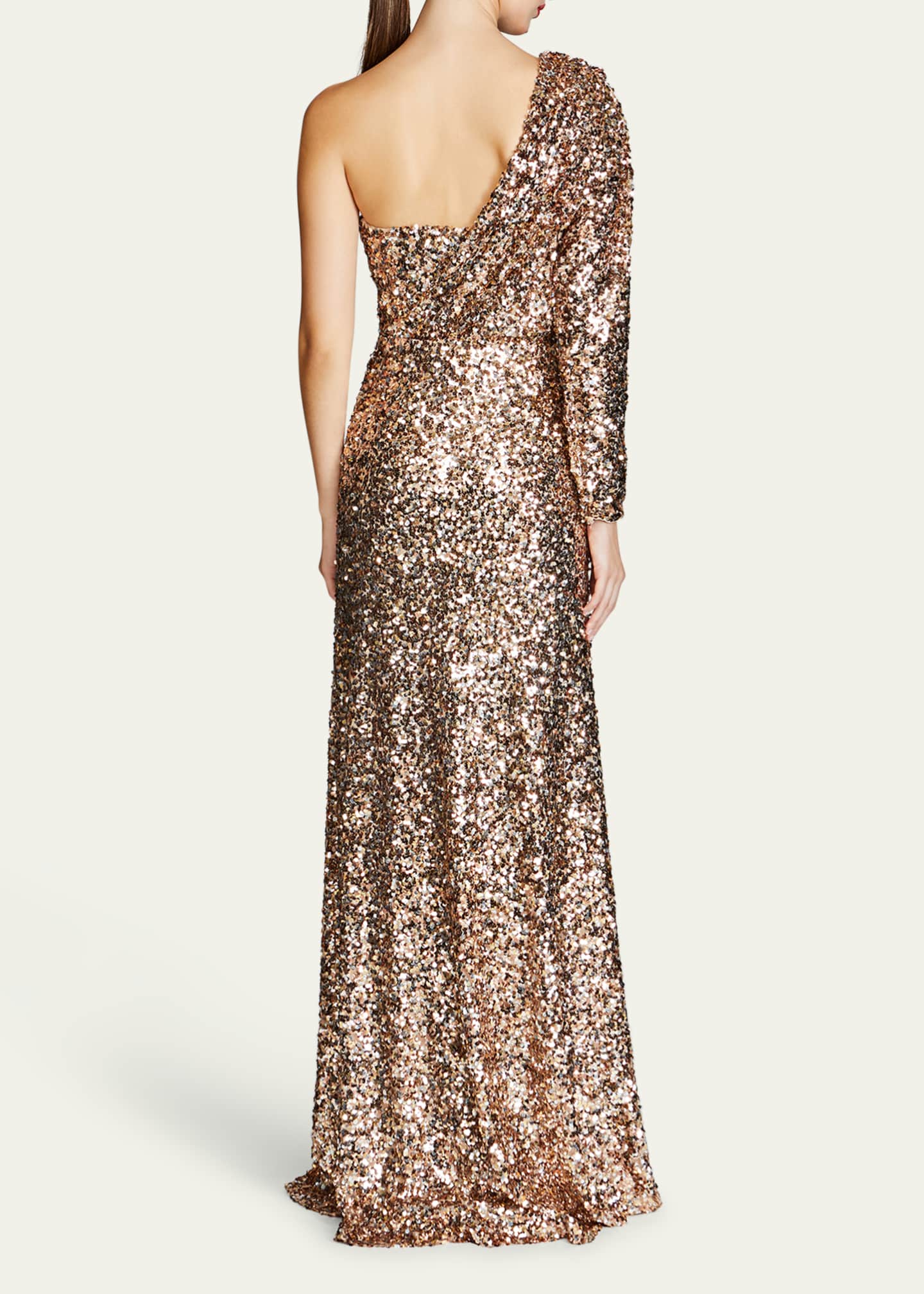 Halston Ramona One-Shoulder Sequin Gown Image 3 of 3