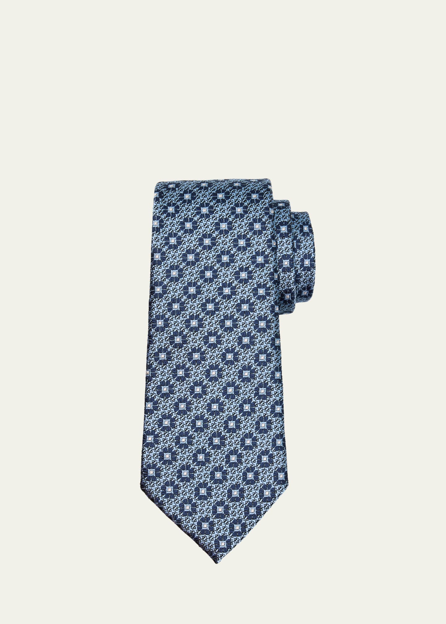 ZEGNA Men's Medallion Silk Jacquard Tie