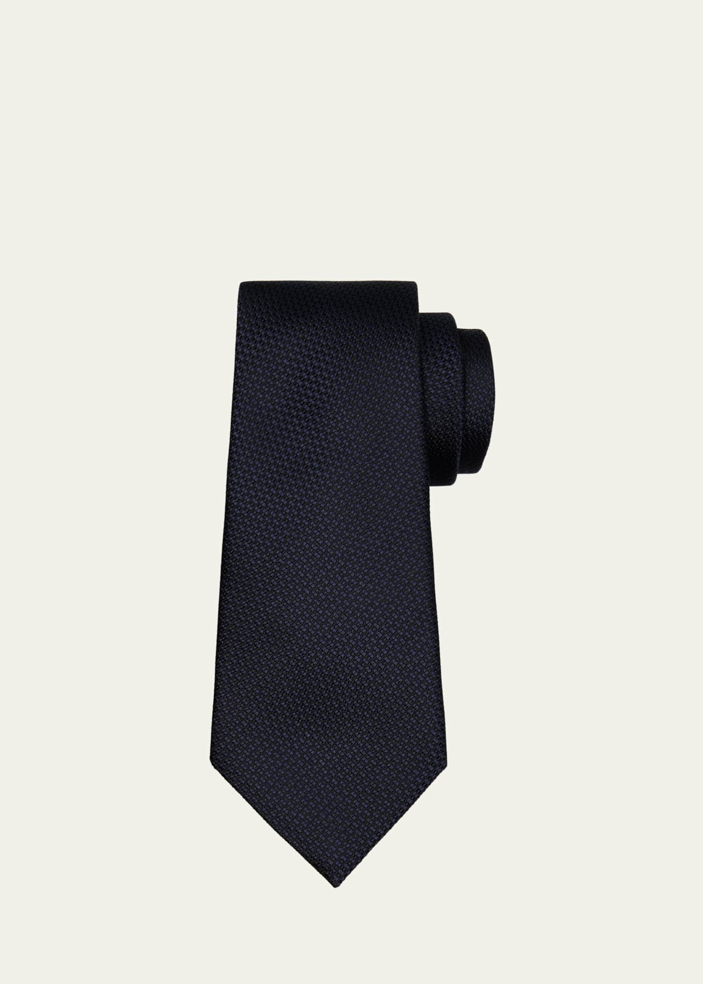 ZEGNA Men's Micro-Jacquard Silk Tie