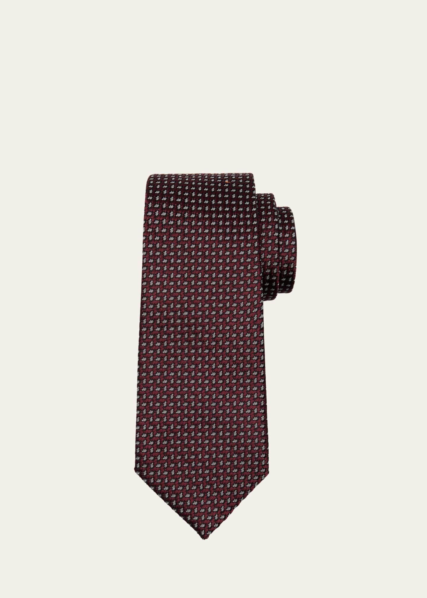 ZEGNA Men's Basketweave Jacquard Silk Tie