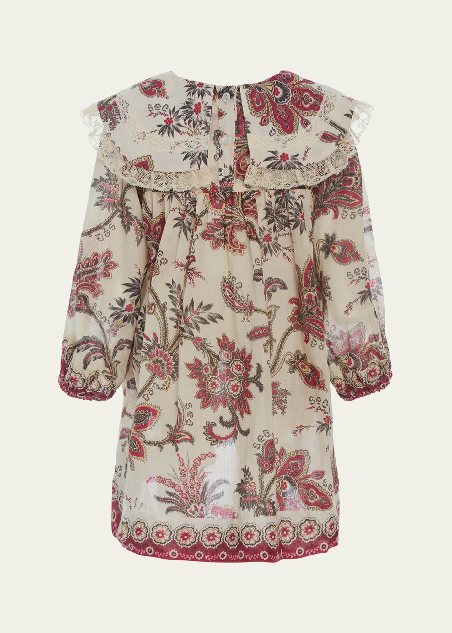 Sea Girl's Cassandra Paisley-Print Lace Trim Dress, Size 2-14 Image 2 of 2