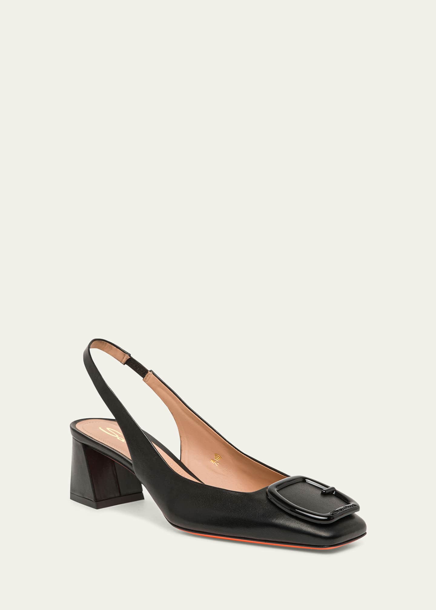 Santoni Lemon Buckle Slingback Leather Pumps - Bergdorf Goodman