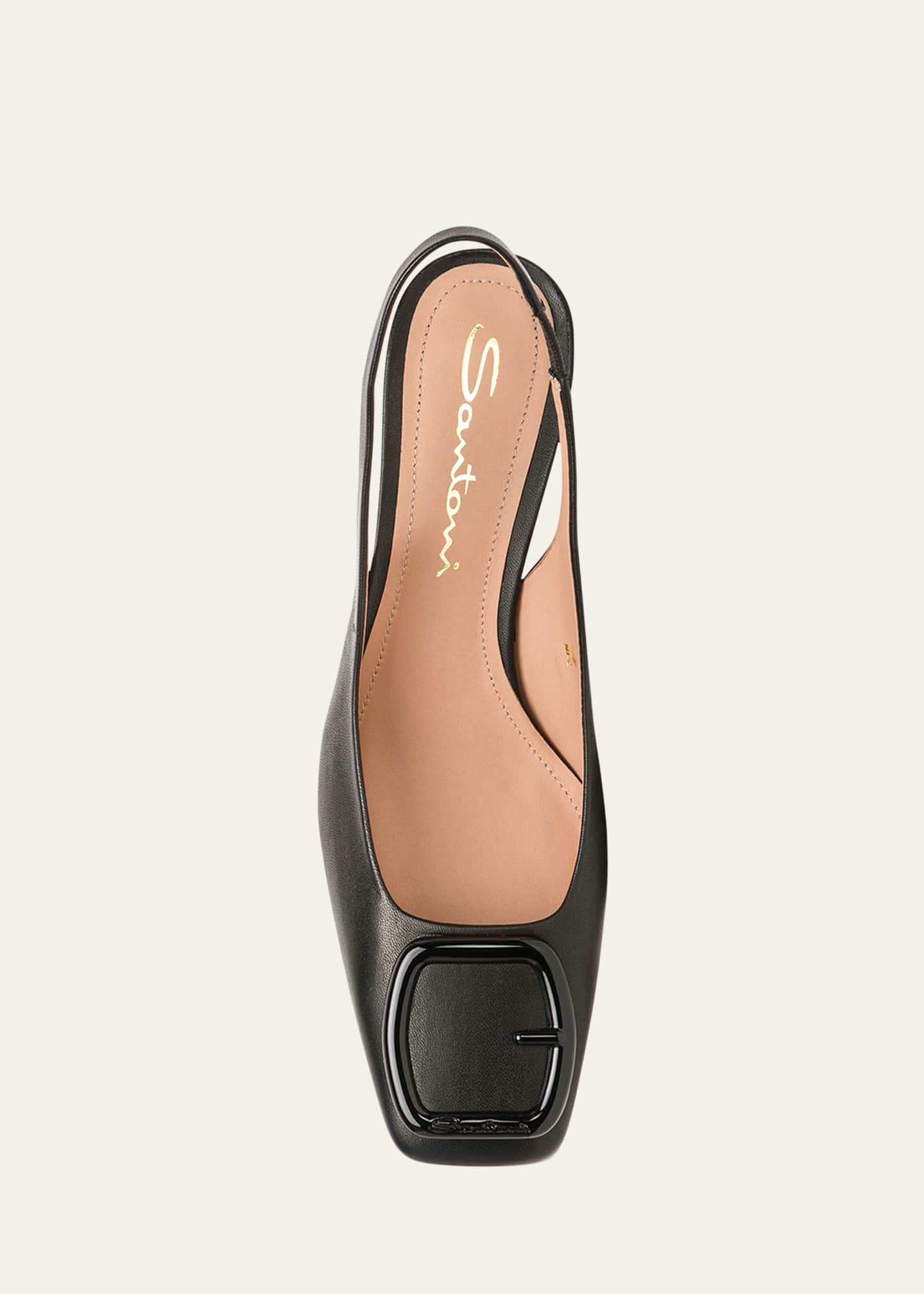 Santoni Lemon Buckle Slingback Leather Pumps - Bergdorf Goodman