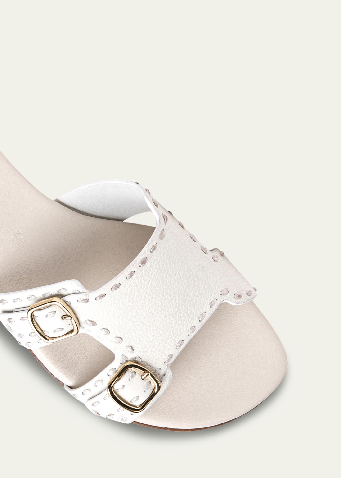 Santoni Didi Double-Monk Flat Slide Sandals - Bergdorf Goodman display picture 2