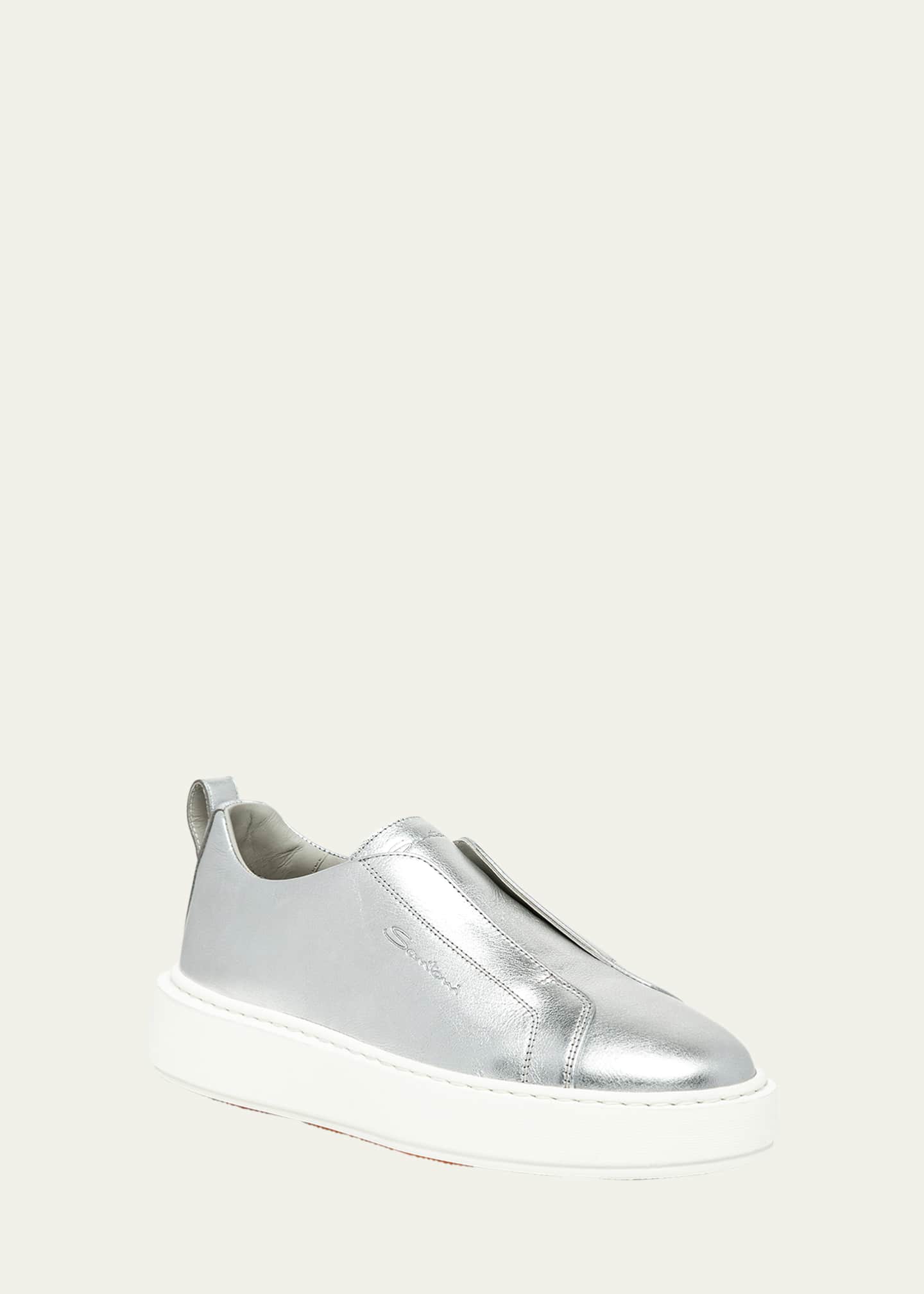 Santoni Victory Metallic Slip-On Sneakers Image 2 of 5