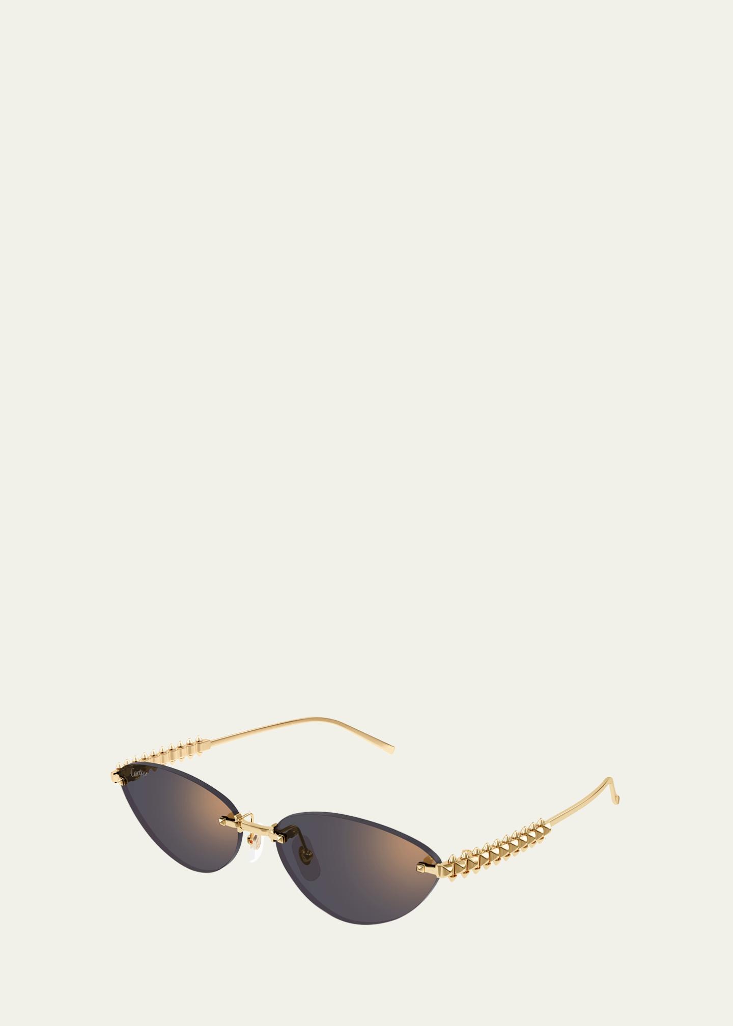 Cartier Rimless Metal Cat-Eye Sunglasses - Bergdorf Goodman display picture 2