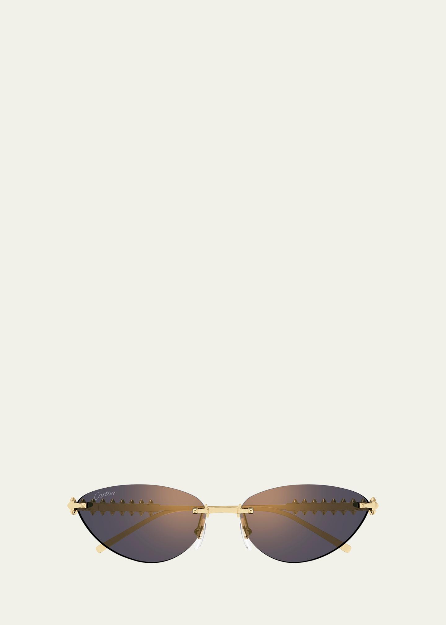 Cartier Rimless Metal Cat-Eye Sunglasses - Bergdorf Goodman