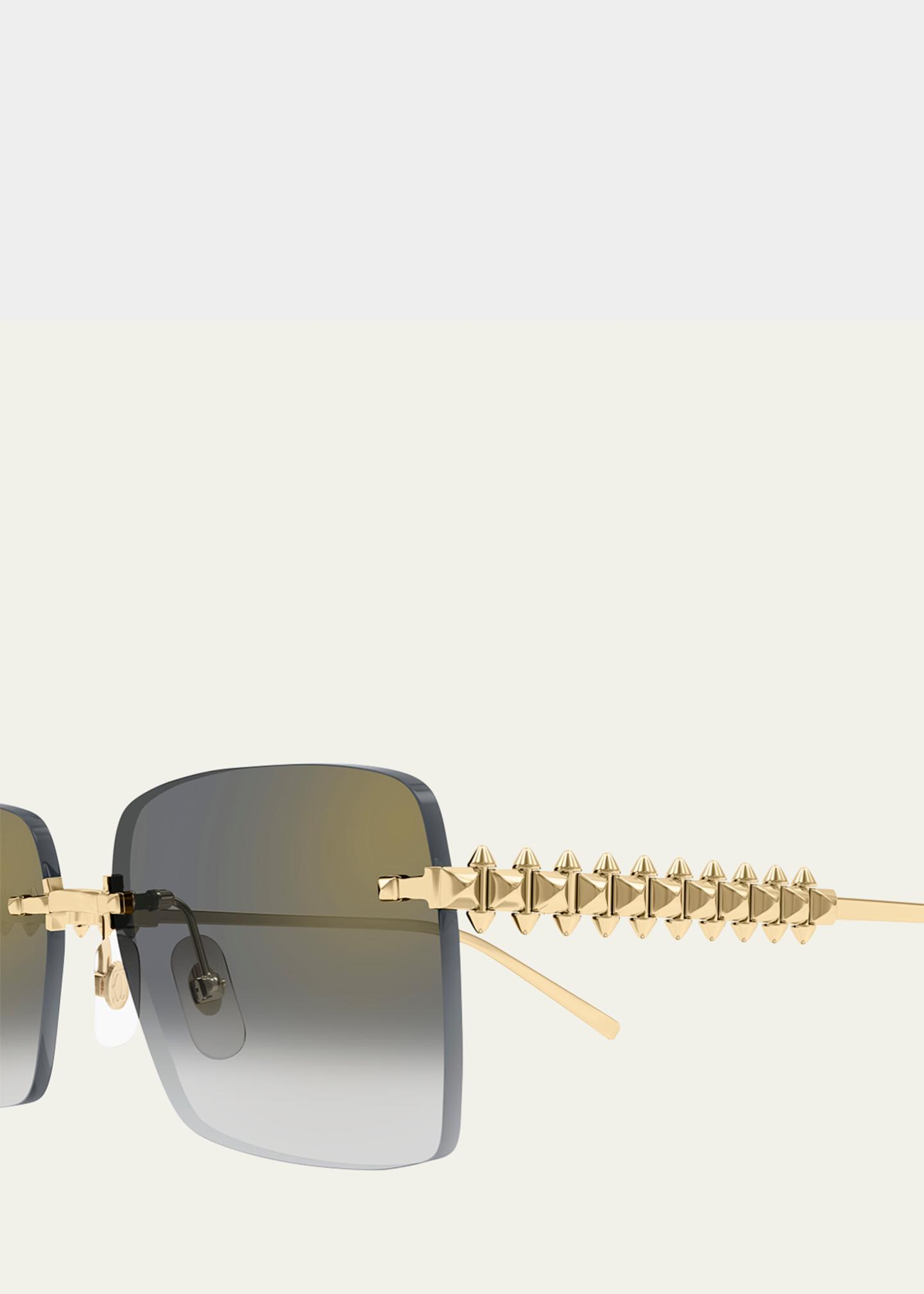 Cartier Rimless Metal Rectangle Sunglasses - Bergdorf Goodman