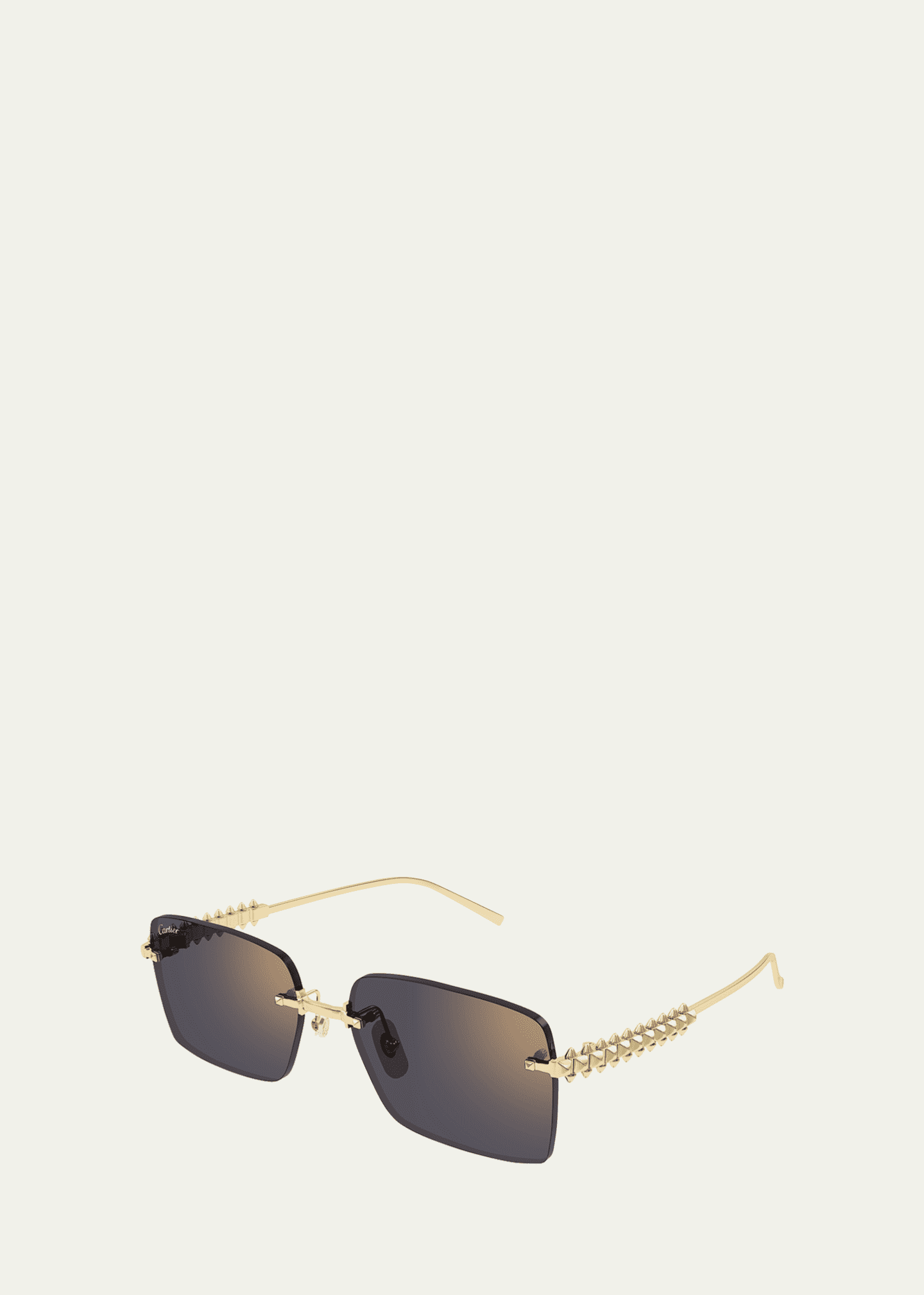 Cartier Rimless Metal Rectangle Sunglasses Image 2 of 3