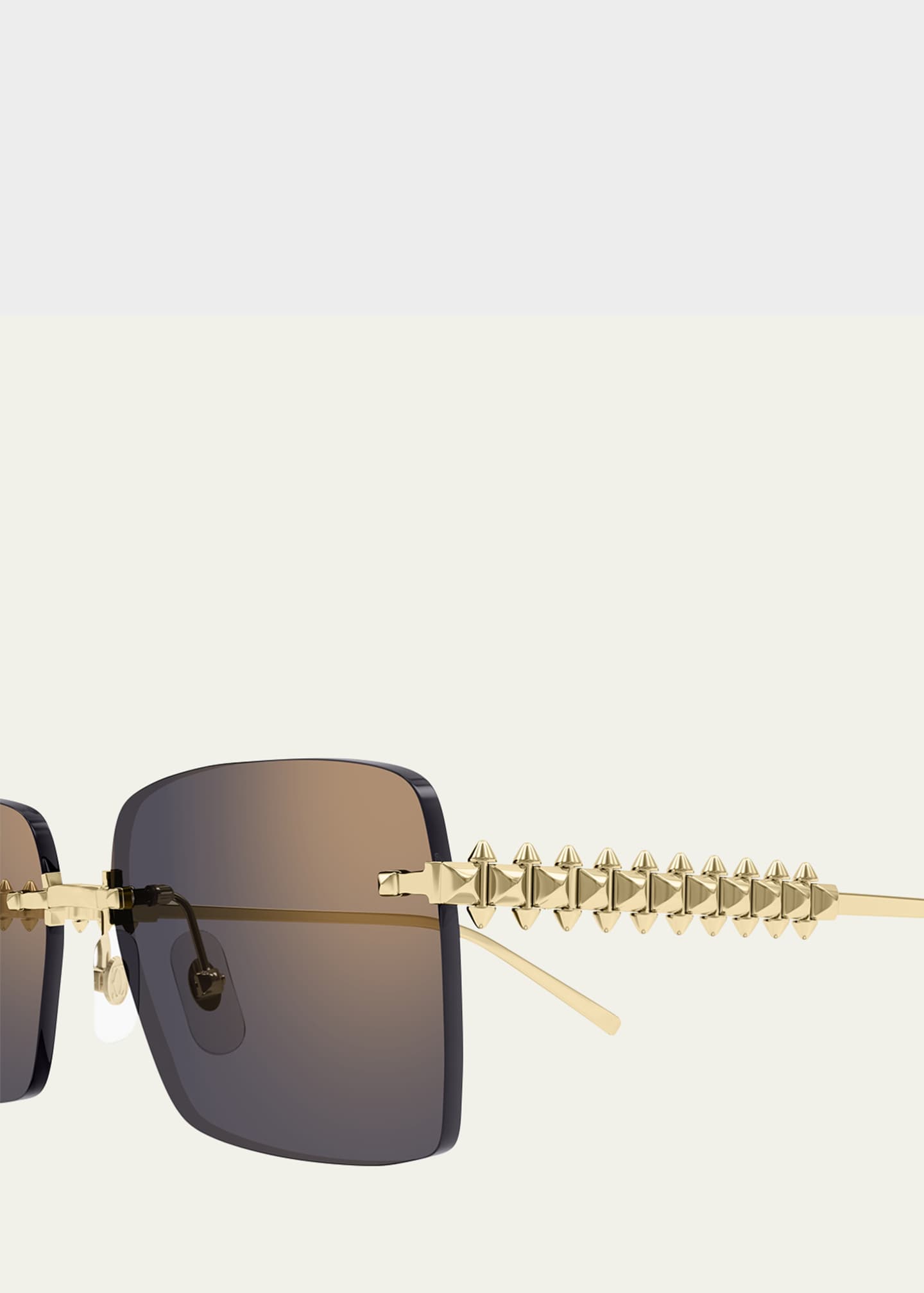 Cartier Rimless Metal Rectangle Sunglasses Image 3 of 3