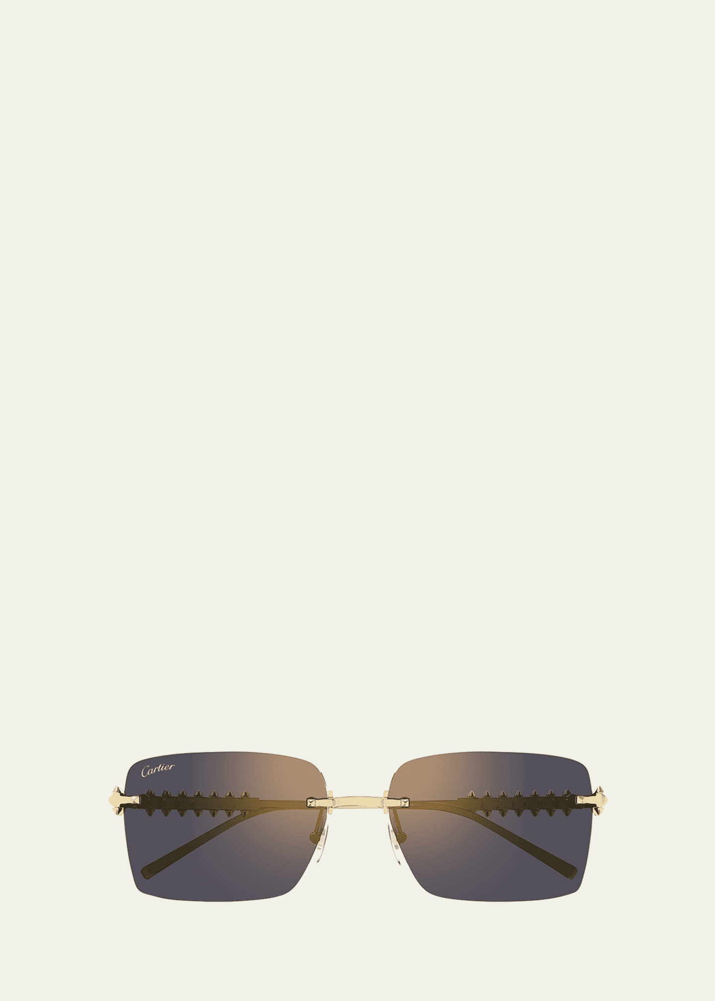 Cartier Rimless Metal Rectangle Sunglasses Image 1 of 3