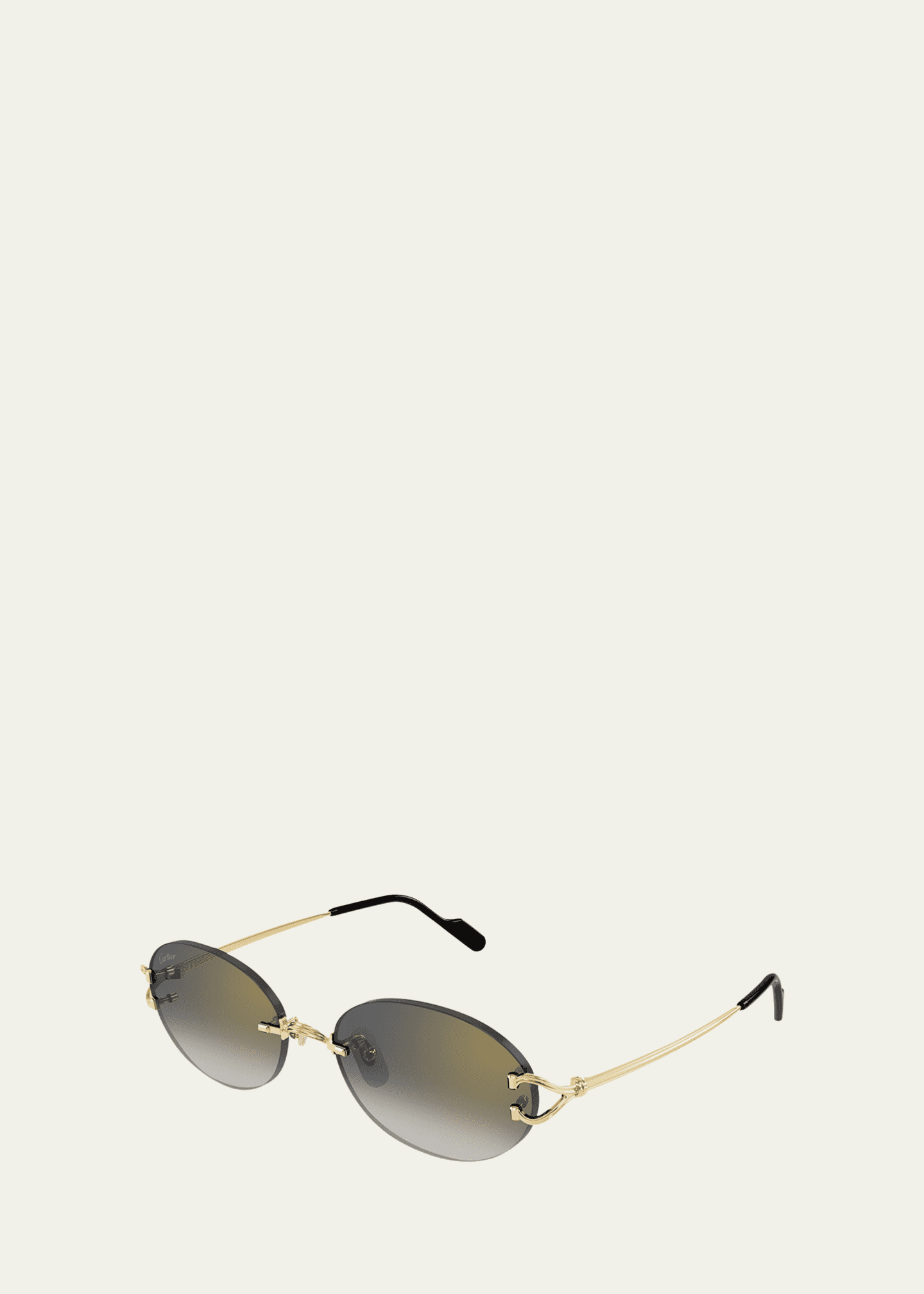 Cartier Rimless Metal Round Sunglasses Image 2 of 3