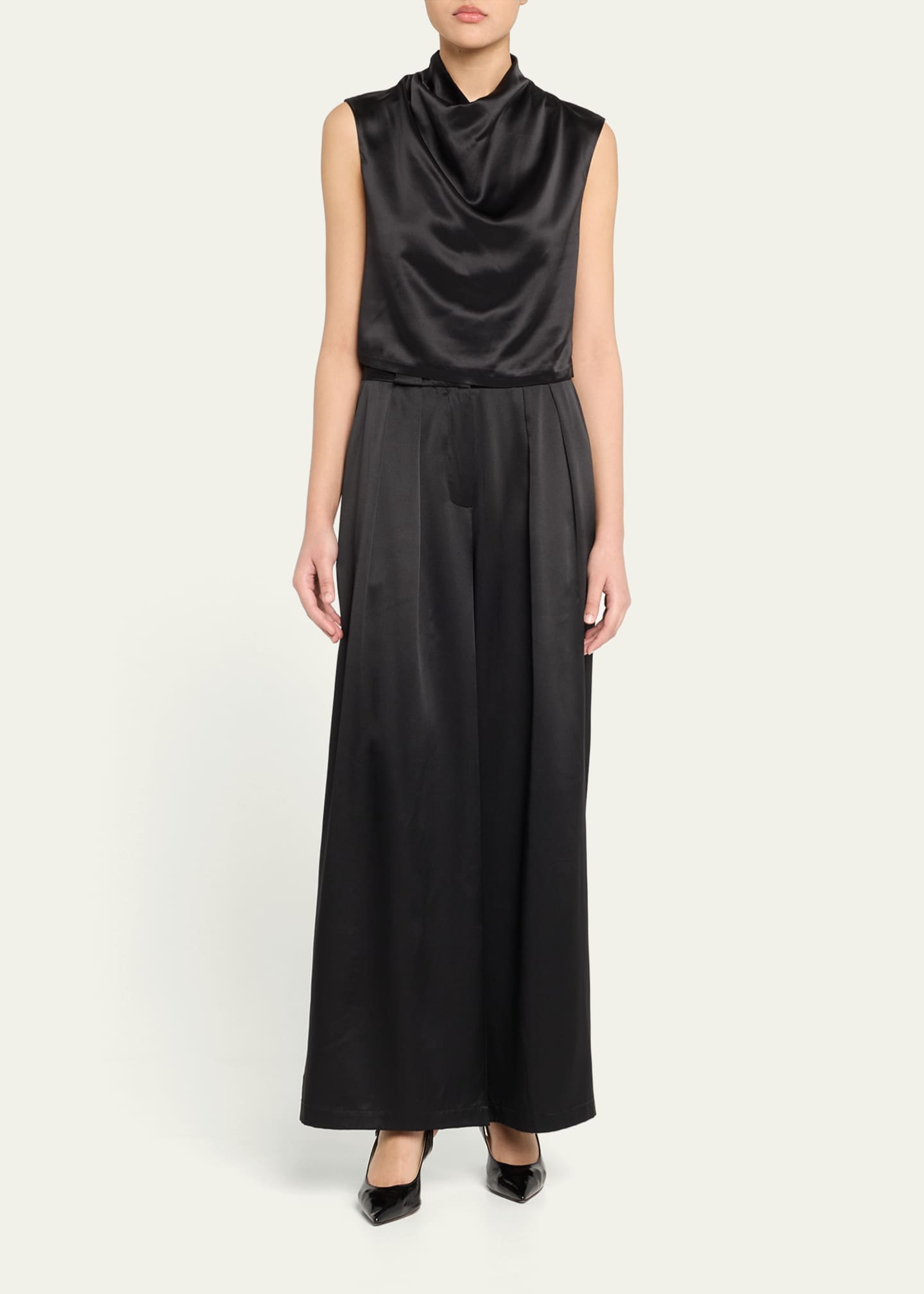 AEXAE Wide-Leg Silk Trousers Image 2 of 5